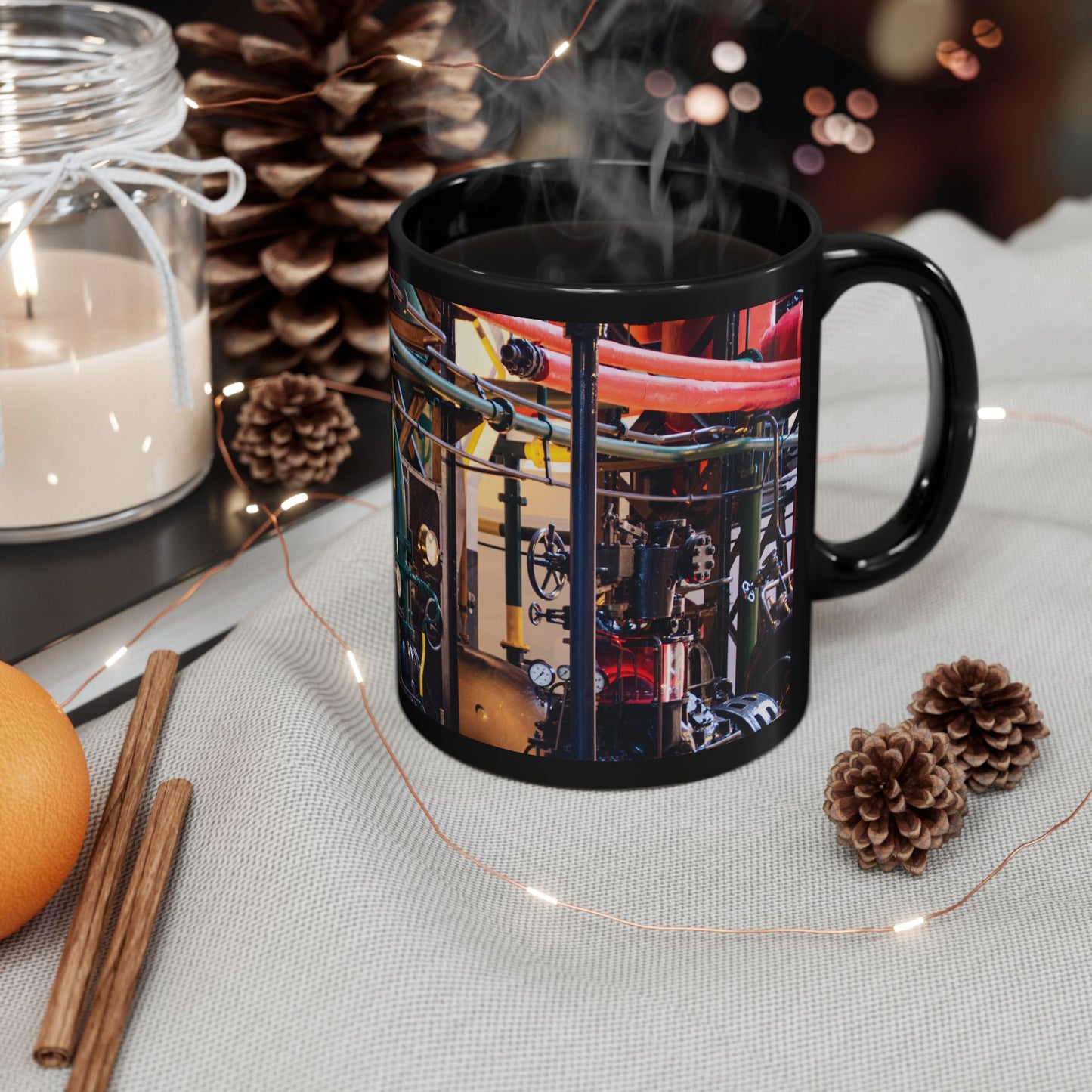 Black Mug (11oz, 15oz) _ N3+ Series CBM PT2WW007_ Limited Edition Statement Piece by WesternWaves: