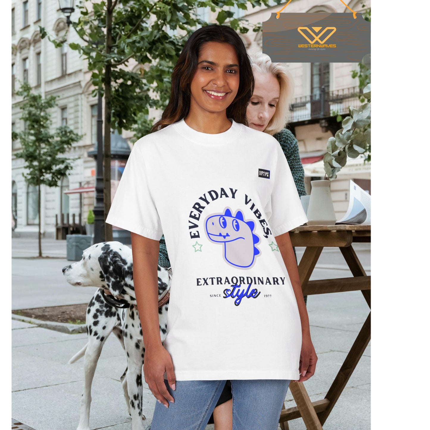 Unisex Garment-Dyed Tee_ N7* Series USGDTEE PT2WW001_ Limited Edition Vibrant T-shirt by WesternWaves: