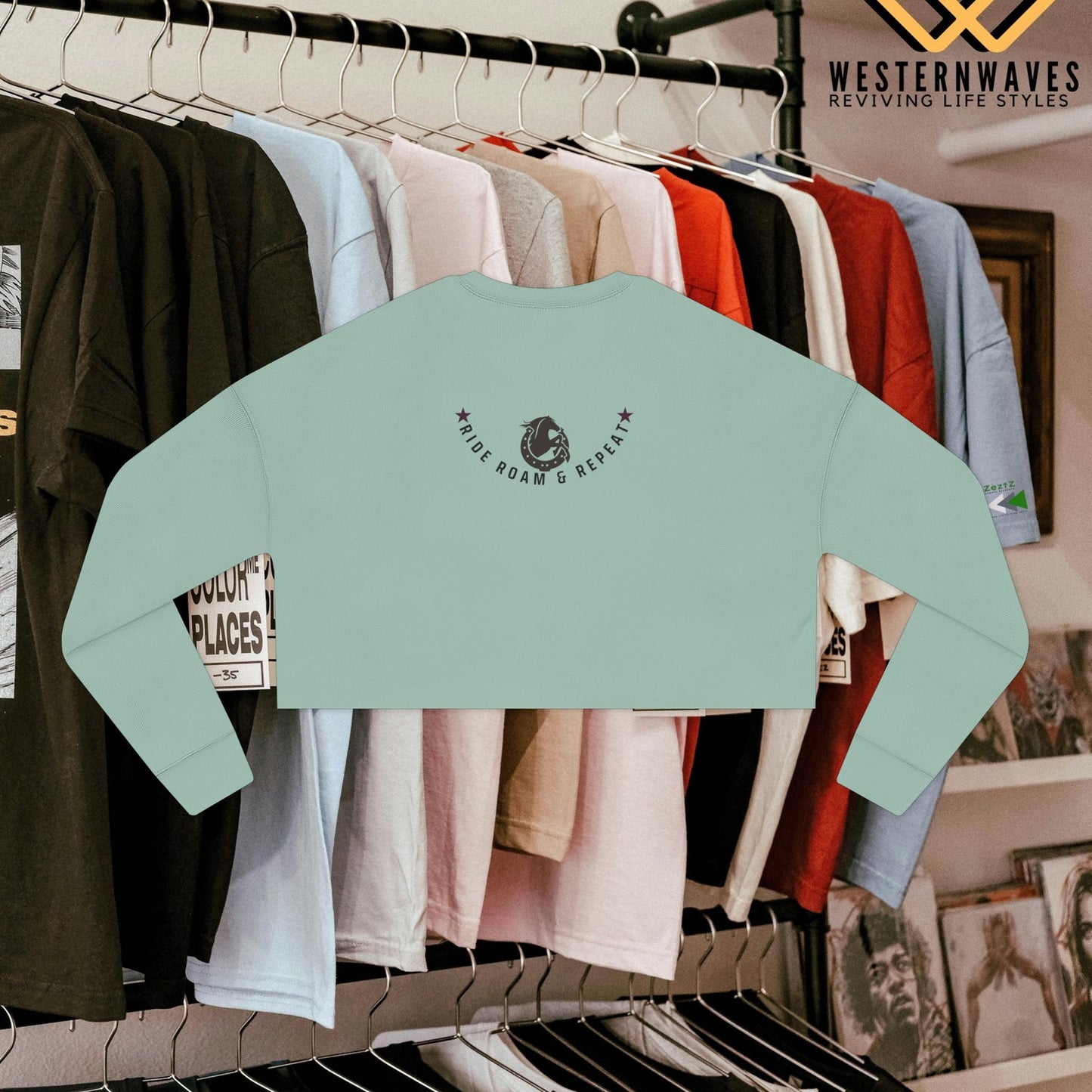 Women's Cropped Sweatshirt_ N2+ Series WCSS PT2WW001_ Limited Edition Utmost Comfort by WesternWaves: