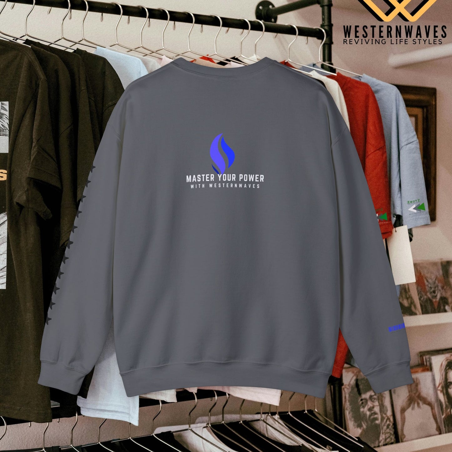 Unisex Heavy Blend™ Crewneck Sweatshirt_ N3+ Series UHBCSS PT2WW032_ Limited Edition Pure Luxury By WesternWaves: