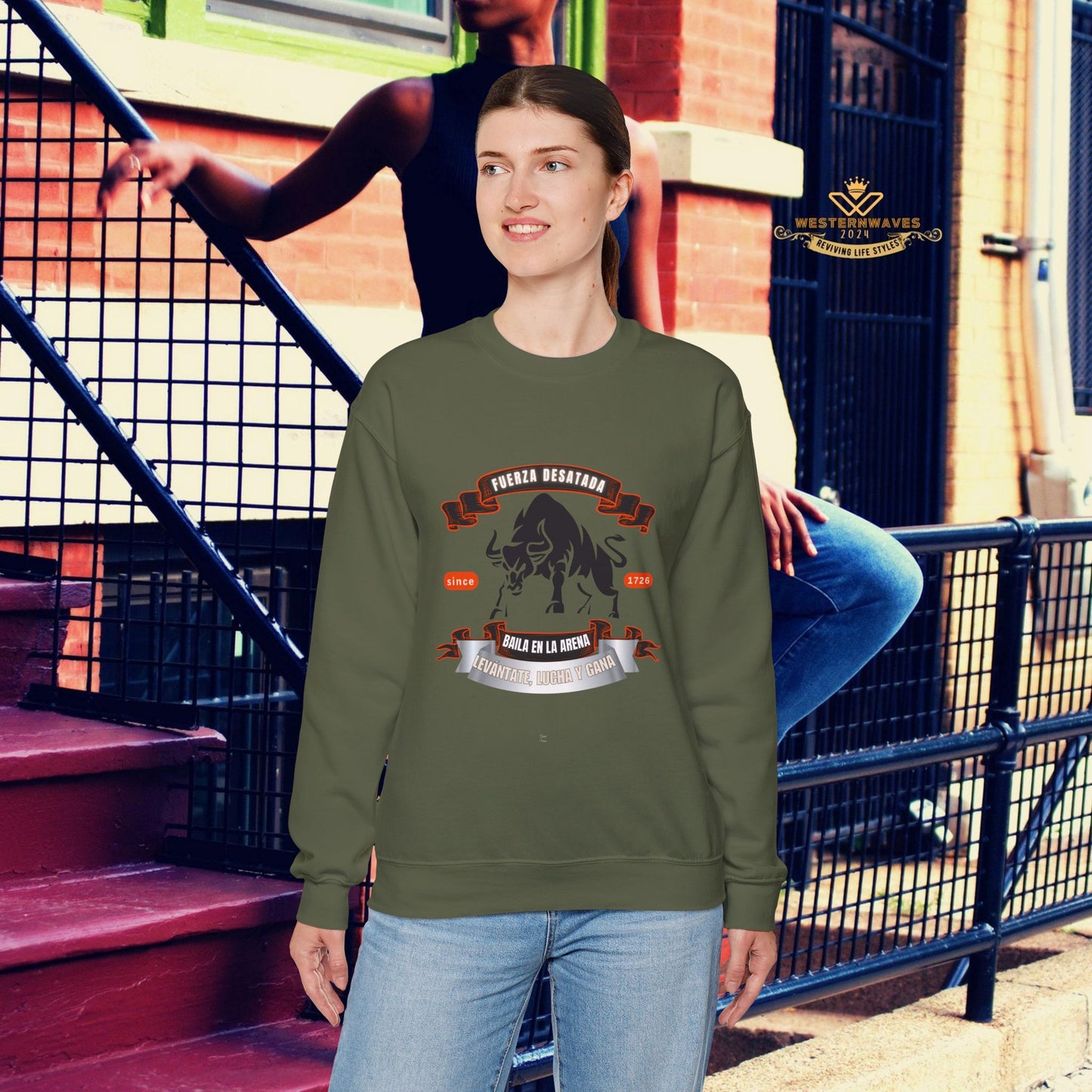 Unisex Heavy Blend™ Crewneck Sweatshirt_ N3+ Series UHBCSS PT2WW038_ Limited Edition Pure Luxury By WesternWaves: