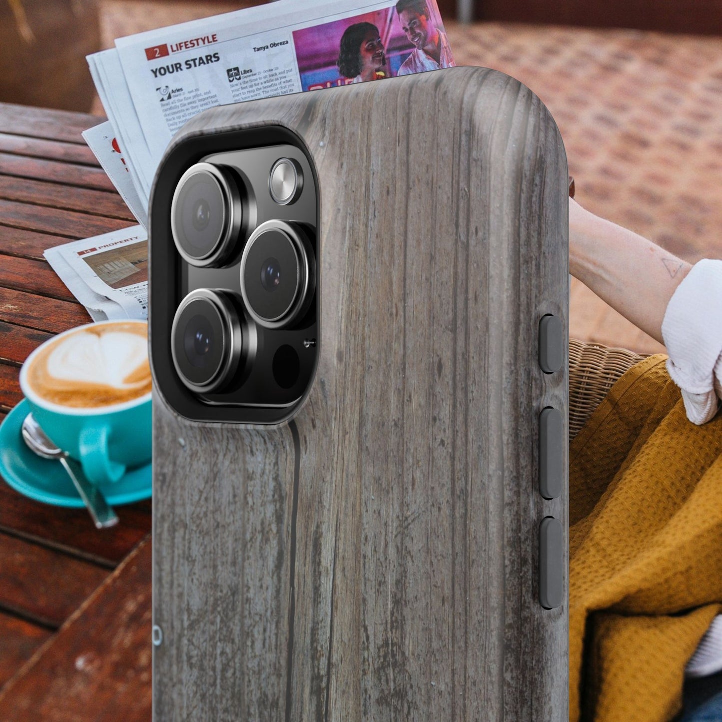 Impact-Resistant Tough Cases_ iPhone Case_ Series N8+ TCPCASE PT2WW006_ Limited Edition Wooden Grain Phone Case for iPhones by WesternWaves: