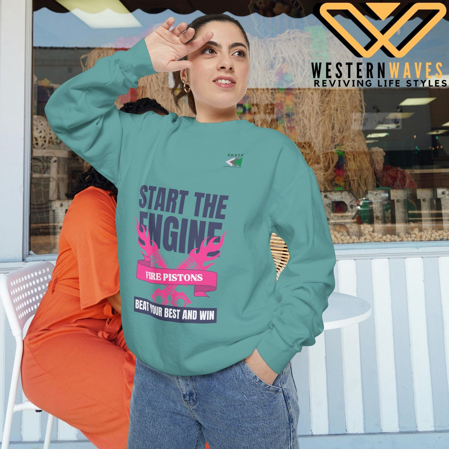 Unisex Garment-Dyed Sweatshirt_ N2 Series USGDSS PT2WW002_ Limited Edition Masterpiece of ‘ZeztZ’ Sports Brand _ Luxury & Casual Comfort by WesternWaves: