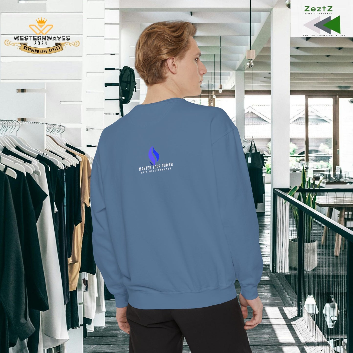 Unisex Garment-Dyed Sweatshirt_ N3+ Series UGDSS PT2WW001_ Limited Edition Luxurious Comfort by WesternWawes: