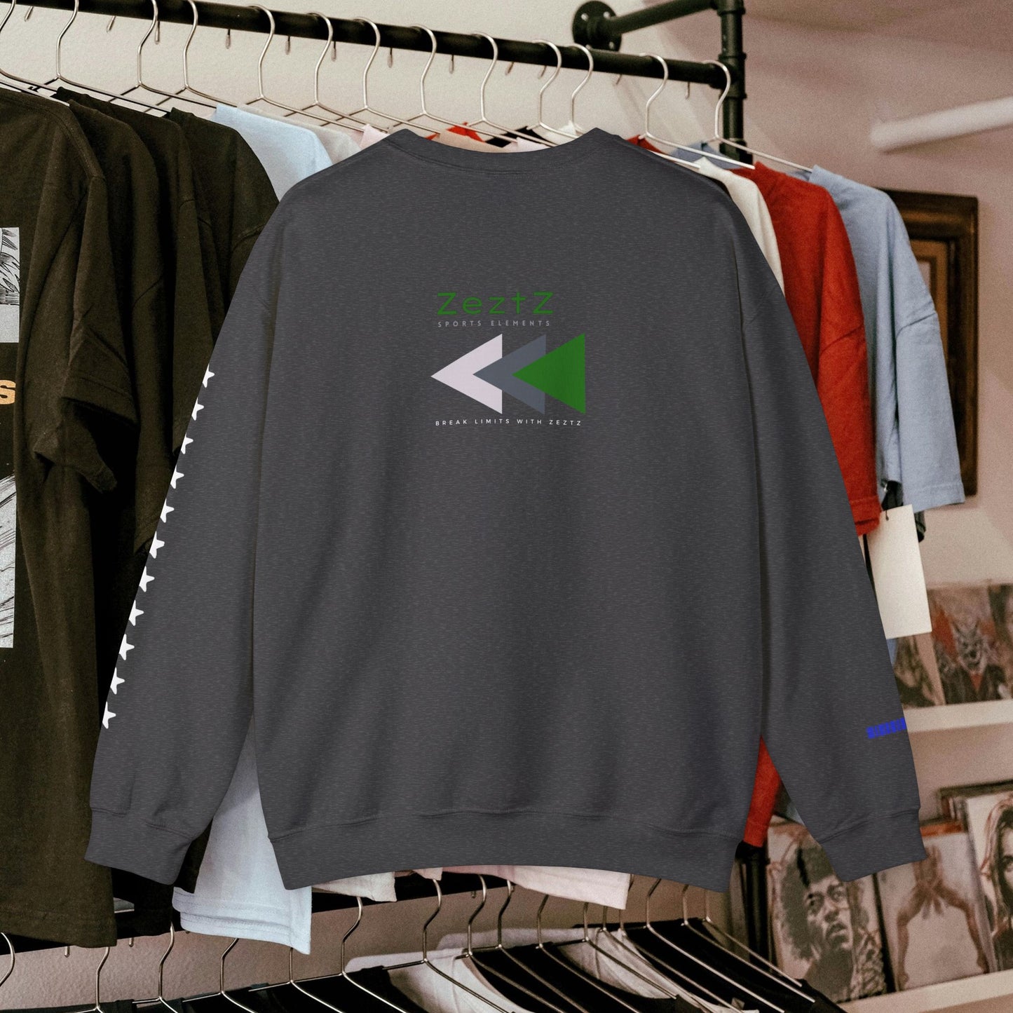 Unisex Heavy Blend™ Crewneck Sweatshirt_ N2+ Sports Series UHBCSS PT2WW008_ Limited Edition ‘Zeztz’ Brand Sports Elements by WesternWaves:
