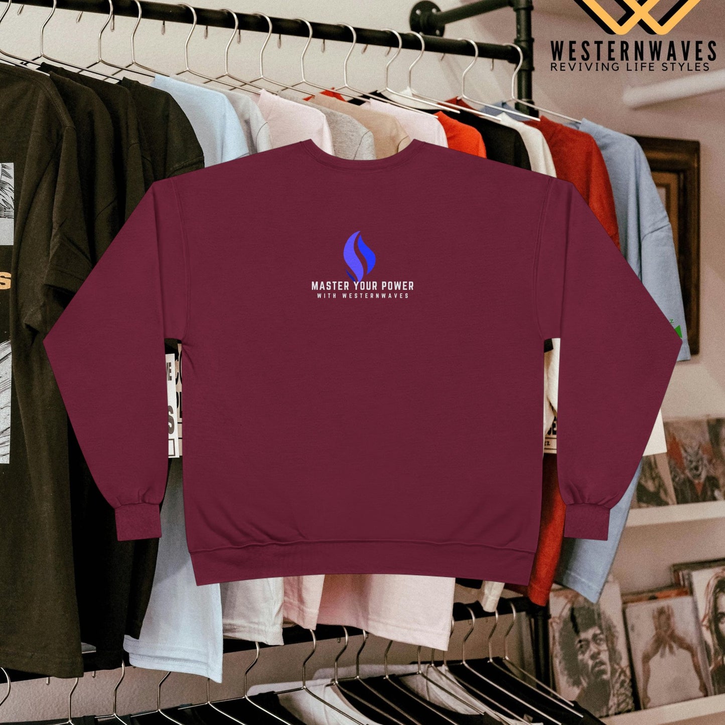 Unisex EcoSmart® Crewneck Sweatshirt_ N3+ Series USESCNSS PT2WW002_ Limited Edition Perfect Blend of Comfort, Style, & Sustainability by WesternWaves: