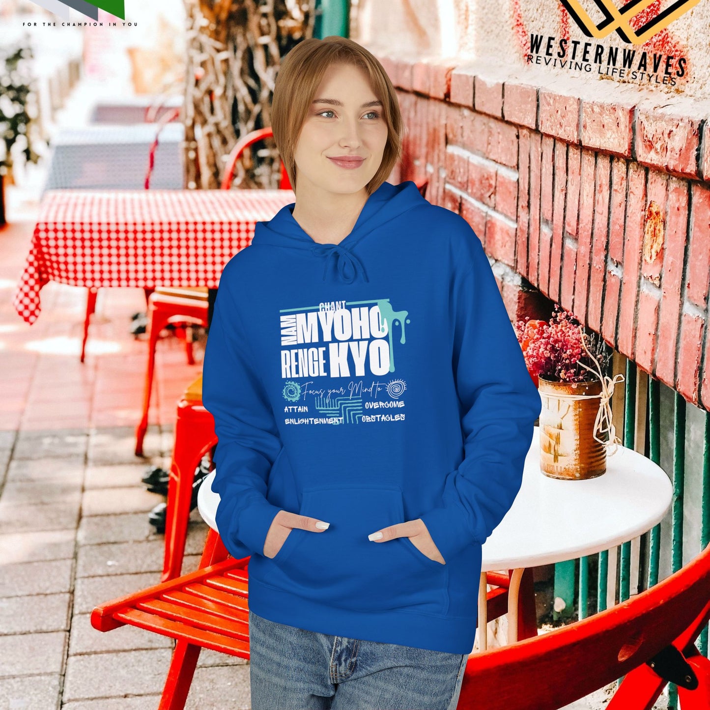 Unisex Midweight Softstyle Fleece Hoodie_ N3+ Series USMWSSFH PT2WW004_ Limited Edition Luxuriously Soft 100% Cotton Face by WesternWaves: