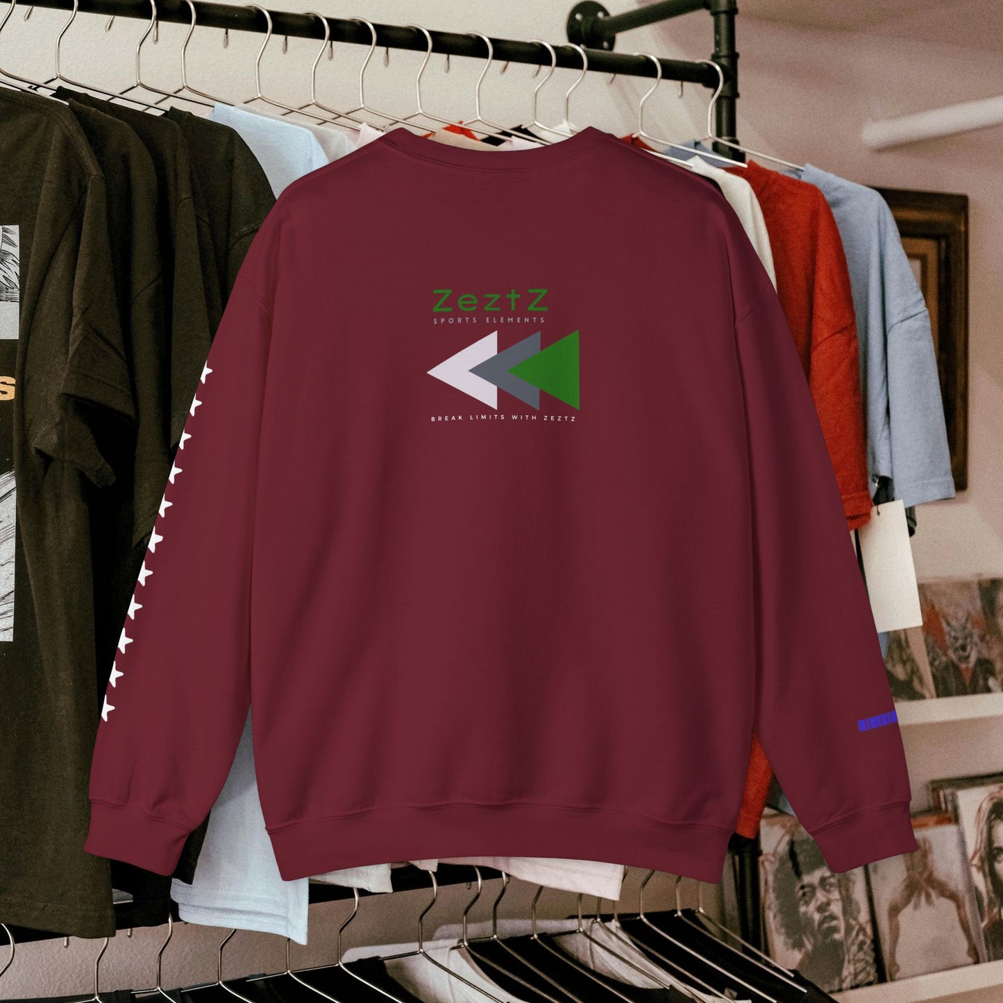 Unisex Heavy Blend™ Crewneck Sweatshirt_ N2+ Sports Series UHBCSS PT2WW008_ Limited Edition ‘Zeztz’ Brand Sports Elements by WesternWaves: