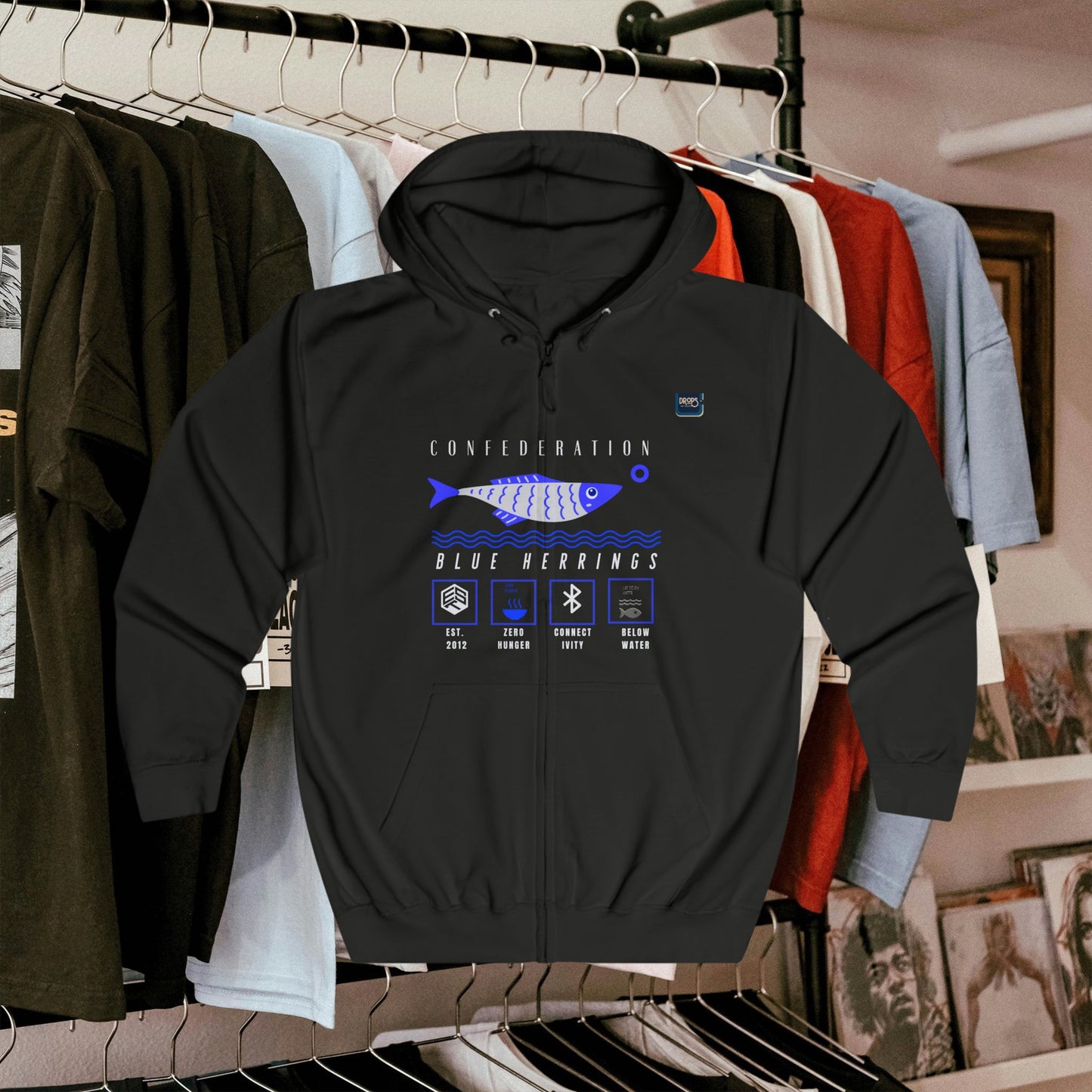 Unisex Full Zip Hoodie_ N7+ Series USFZHOODIE PT2WW003_ Limited Edition Trendy Vibes by WesternWaves: