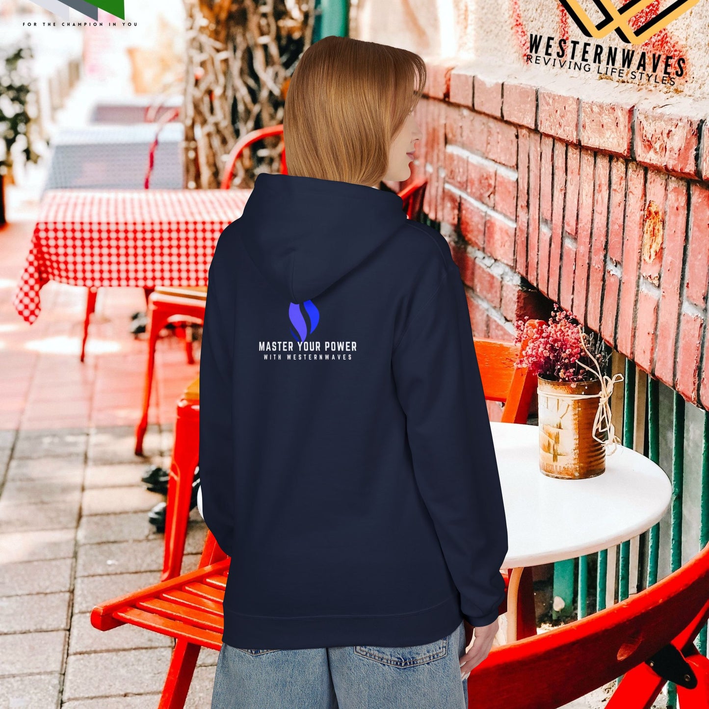 Unisex Midweight Softstyle Fleece Hoodie_ N3+ Series USMWSSFH PT2WW004_ Limited Edition Luxuriously Soft 100% Cotton Face by WesternWaves: