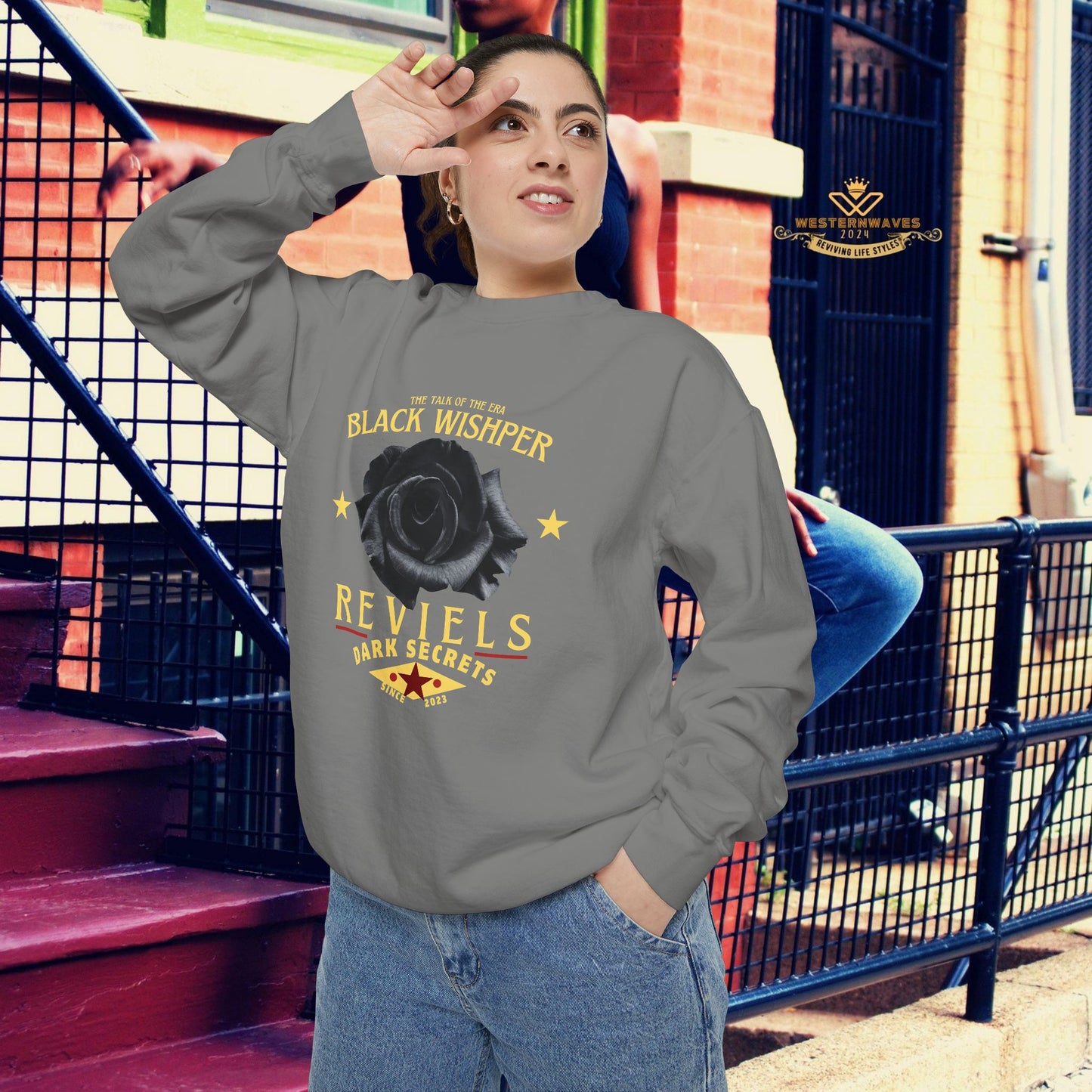 Unisex Garment-Dyed Sweatshirt_ N3+ Series UGDSS PT2WW001_ Limited Edition Luxurious Comfort by WesternWawes: