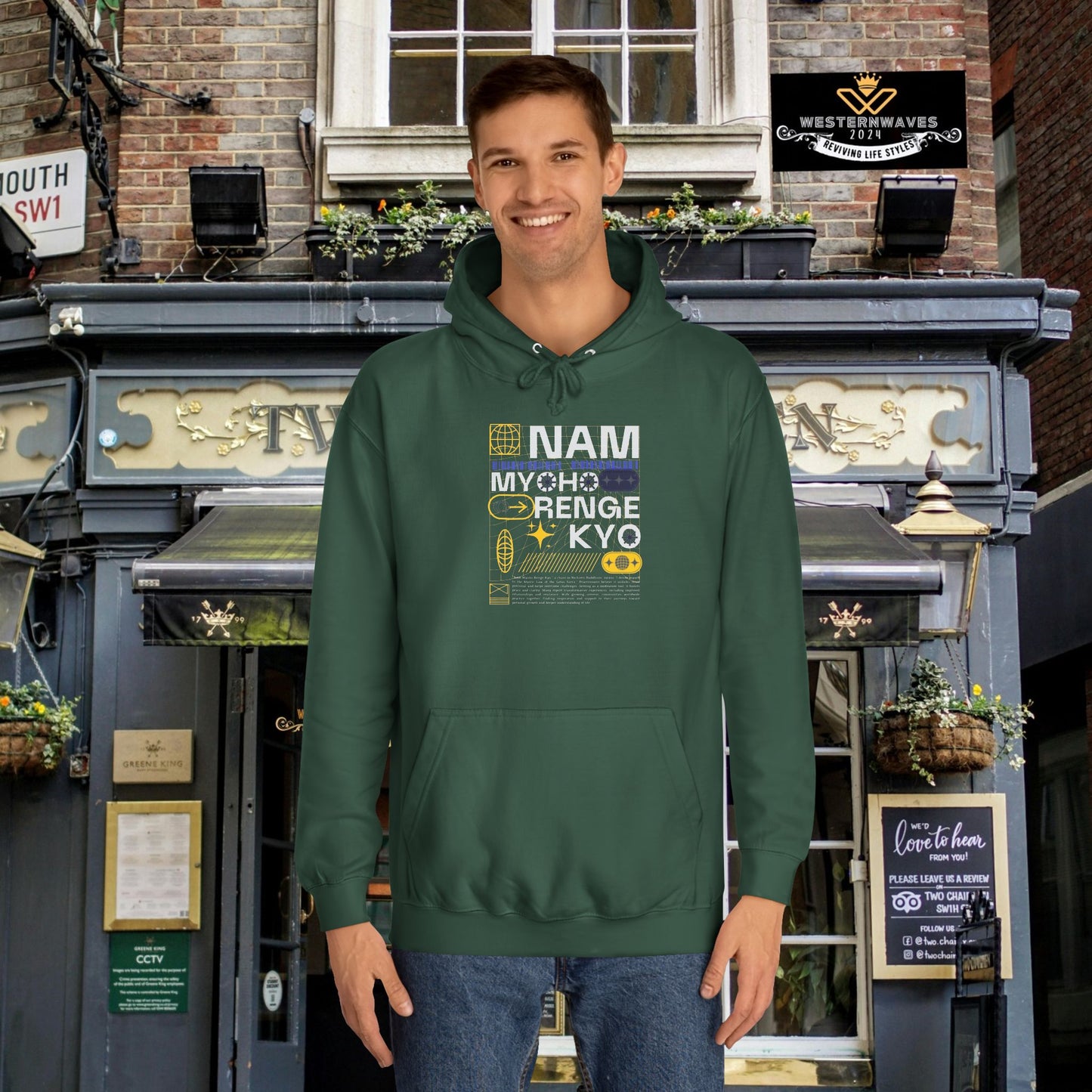 Unisex College Hoodie_ N2+ Series USCH PT2WW006_ Limited Edition Timeless Unisex Design by WesternWaves: