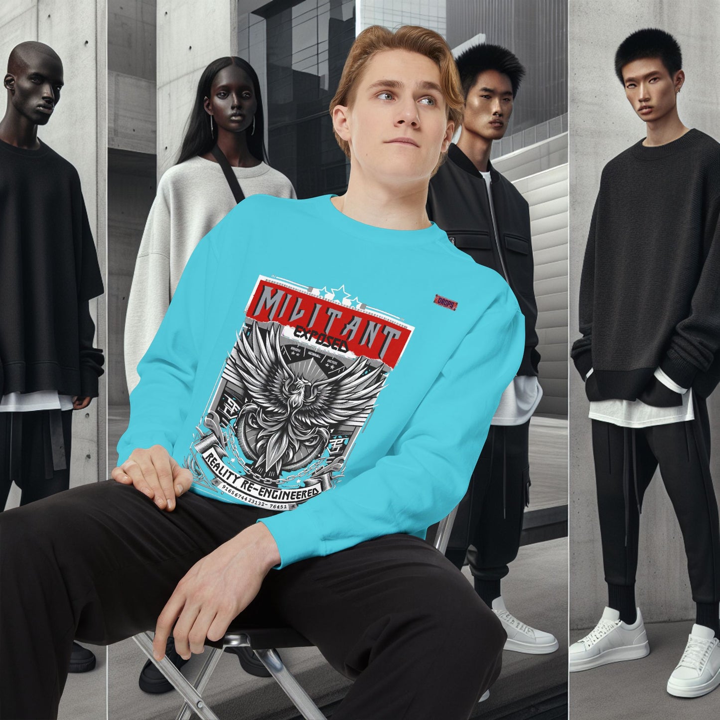 Unisex Garment-Dyed Sweatshirt_ N8+ Series SPW USMWSSFCNSS PT2WW001_ Limited Edition by WesternWaves: