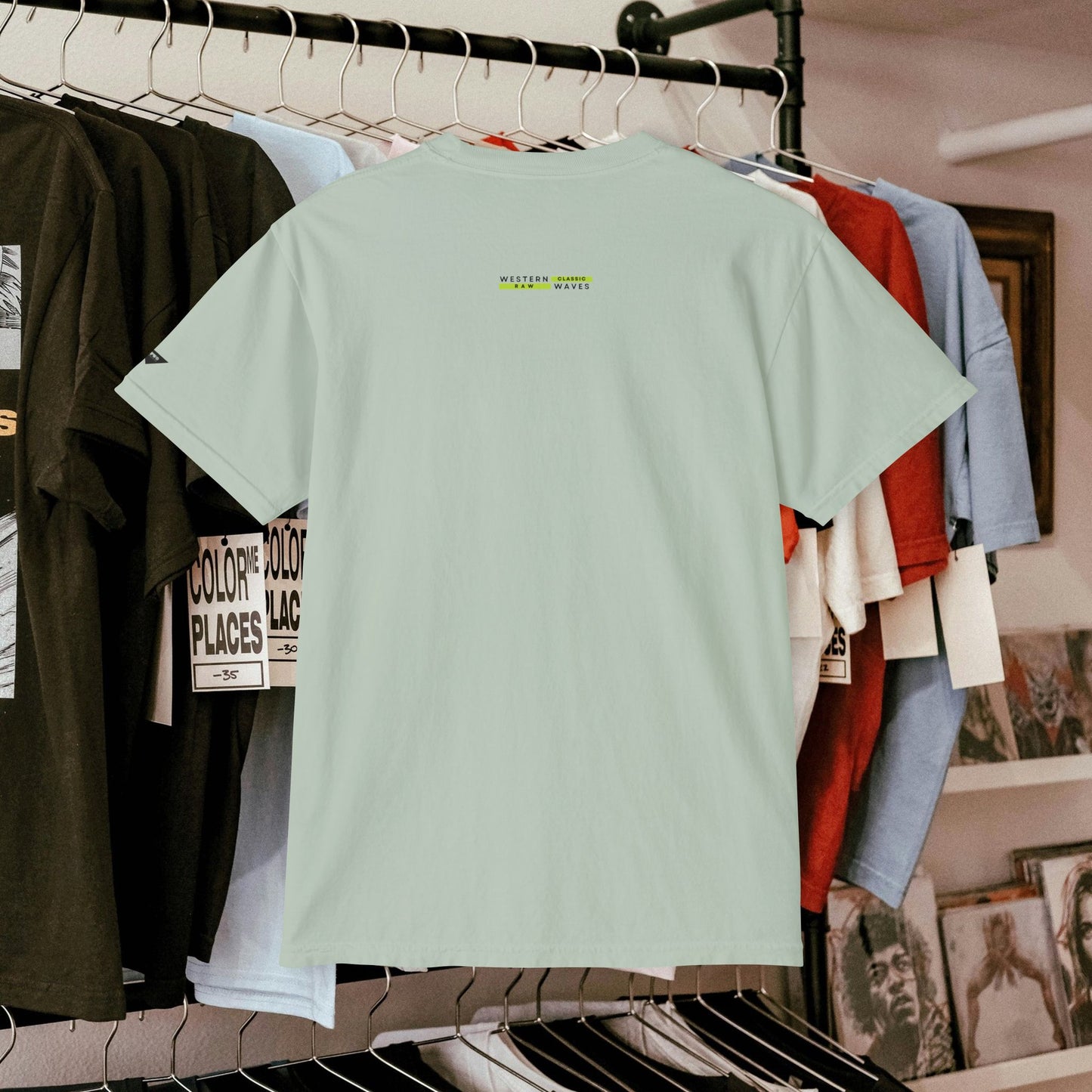 Unisex Garment-Dyed Pocket T-Shirt_ N3+ Series USGDPTS PT2WW001_ Limited Edition Raw Classic by WesternWaves: