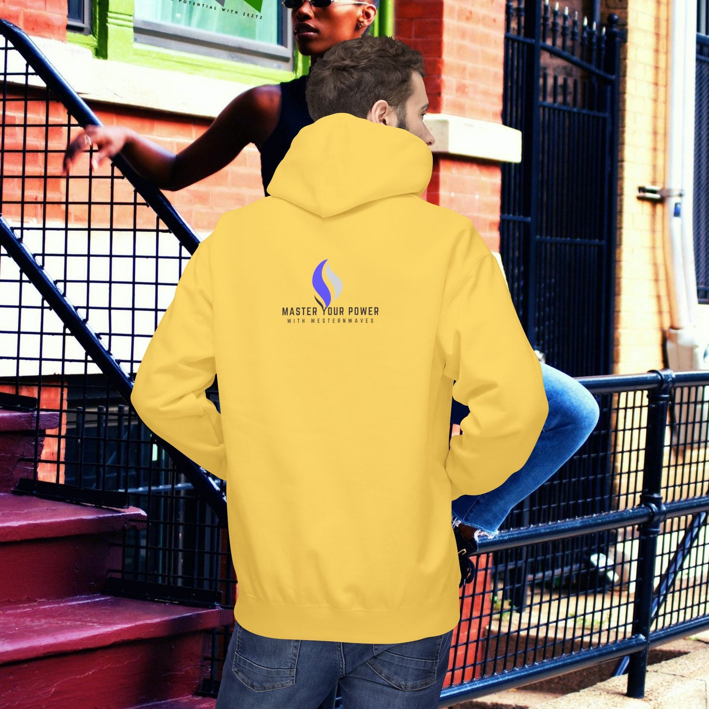 Unisex Midweight Softstyle Fleece Hoodie_ N3+ Series USMWSSFH PT2WW006_ Limited Edition Luxuriously Soft 100% Cotton Face by WesternWaves: