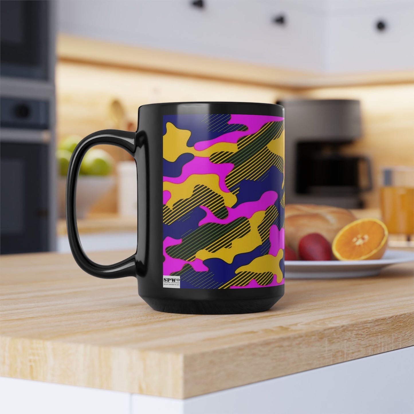 Black Mug (11oz, 15oz)_ N+ Series CBM PT2WW007_ Limited Edition Black Ceramic Mug by WesternWaves