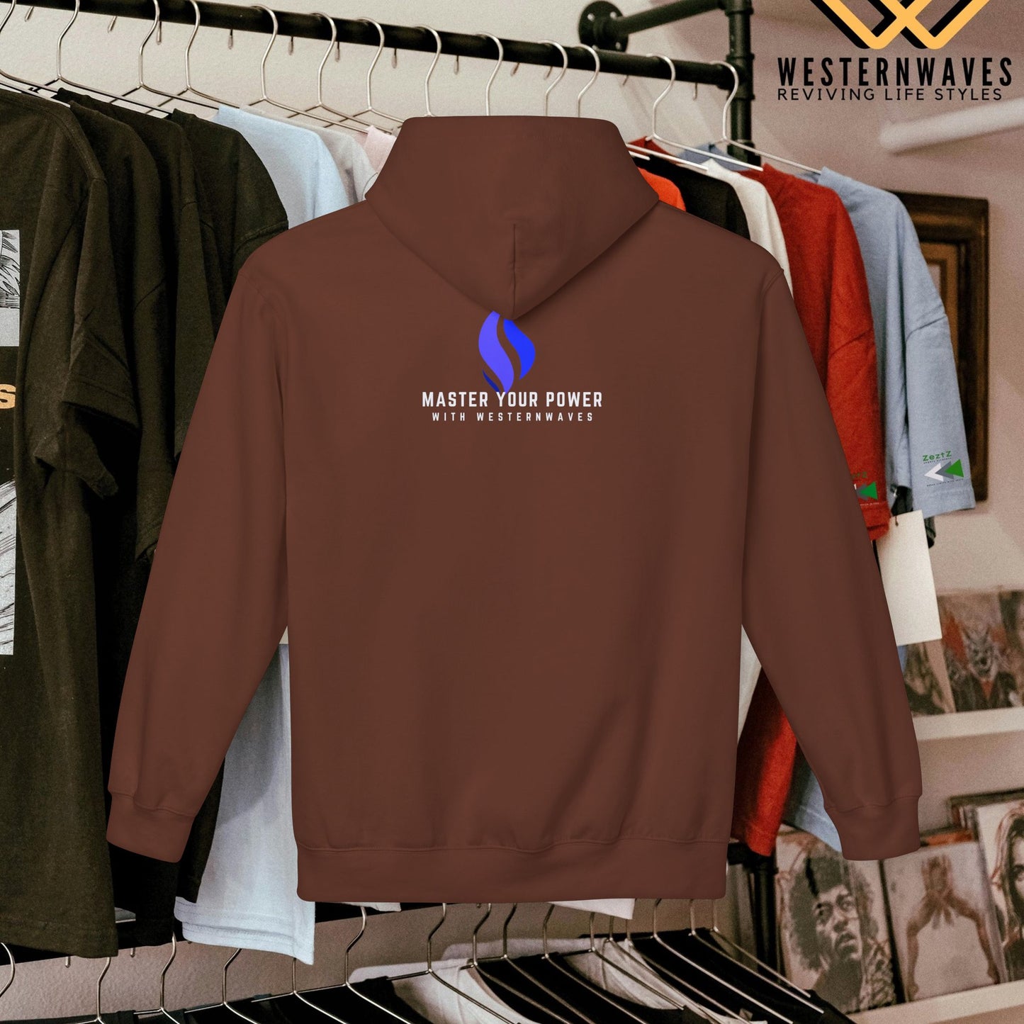 Unisex Midweight Softstyle Fleece Hoodie_ N3+ Series USMWSSFH PT2WW004_ Limited Edition Luxuriously Soft 100% Cotton Face by WesternWaves: