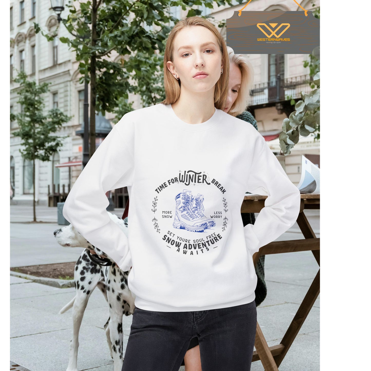 Unisex Midweight Softstyle Fleece Crewneck Sweatshirt_ N3+ Series USMWSSFCNSS PT2WW002_ Limited Edition Stylish Eco-conscious Raw Classic by WesternWaves: