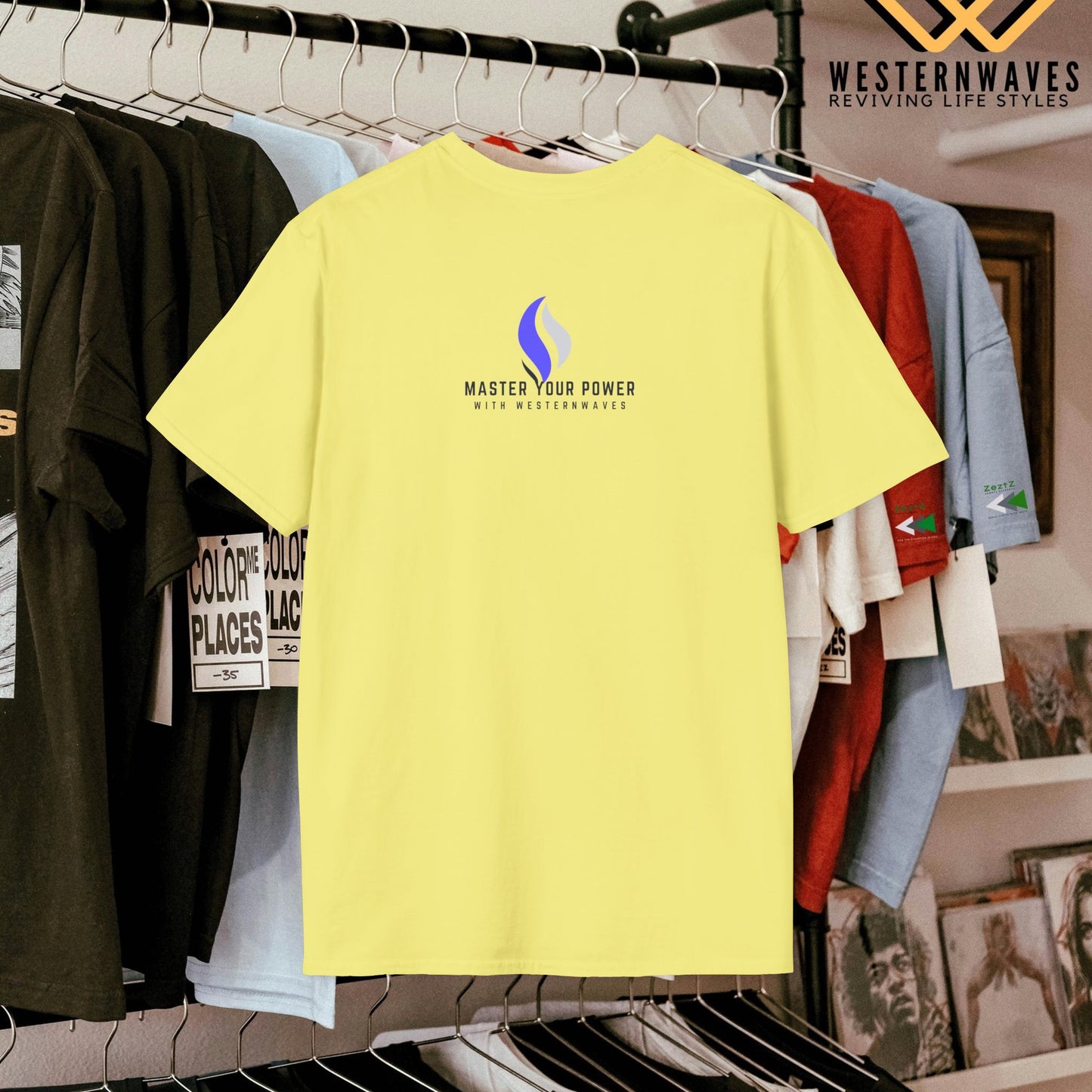 Unisex Softstyle T-Shirt_ N3+ USSTS FT2WW005_ Redefine Relaxation Limited Edition by WesternWaves: