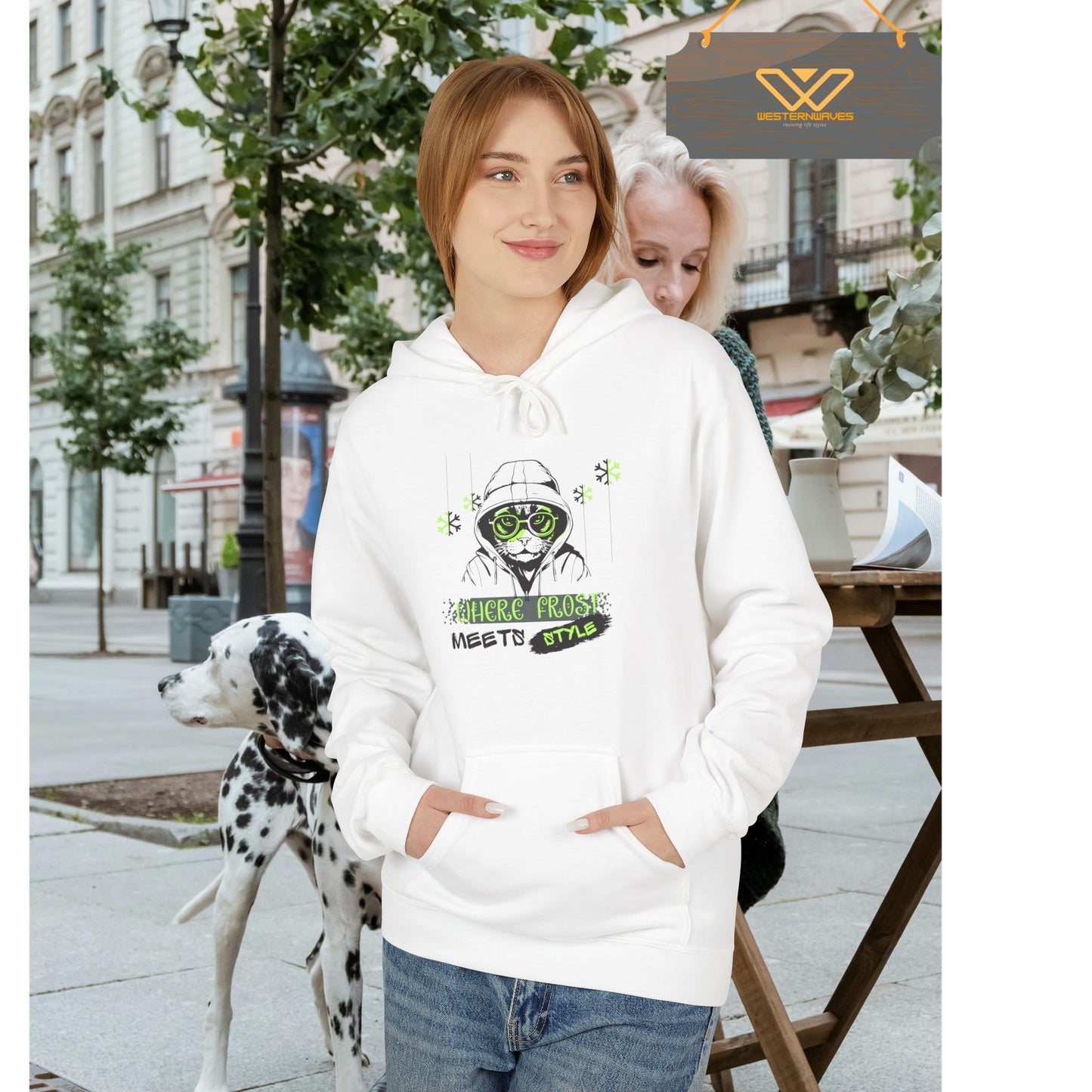 Unisex Midweight Softstyle Fleece Hoodie_ N3+ Series USMWSSFH PT2WW001_ Limited Edition Luxuriously Soft 100% Cotton Face by WesternWaves: