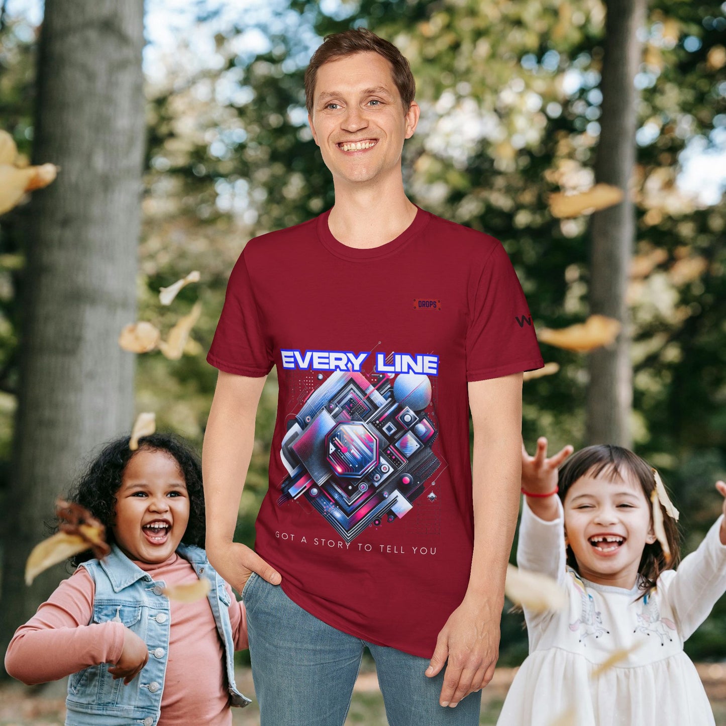 Every Line Graphic Unisex Softstyle T-Shirt | Retro Art Tee, Casual Wear, Gift for Art Lovers, Streetwear, Everyday Style