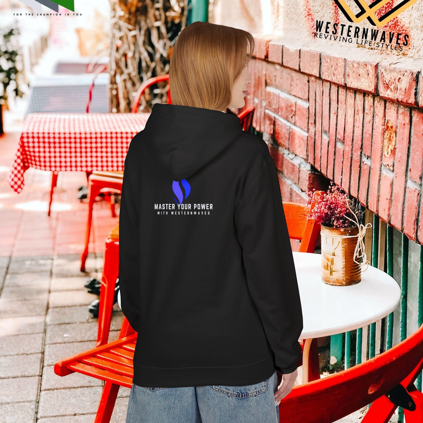 Unisex Midweight Softstyle Fleece Hoodie_ N3+ Series USMWSSFH PT2WW004_ Limited Edition Luxuriously Soft 100% Cotton Face by WesternWaves: