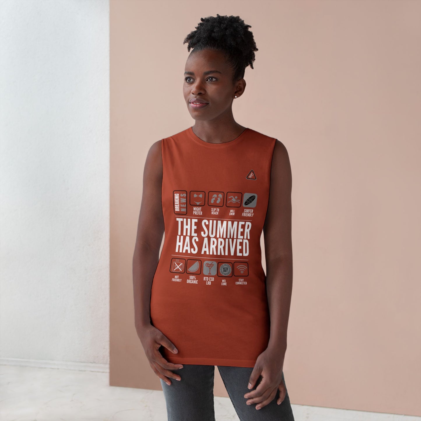 Unisex Summer Vibes Tank Top - 'The Summer Has Arrived' – Organic Cotton_ 09 May 2025_ 001