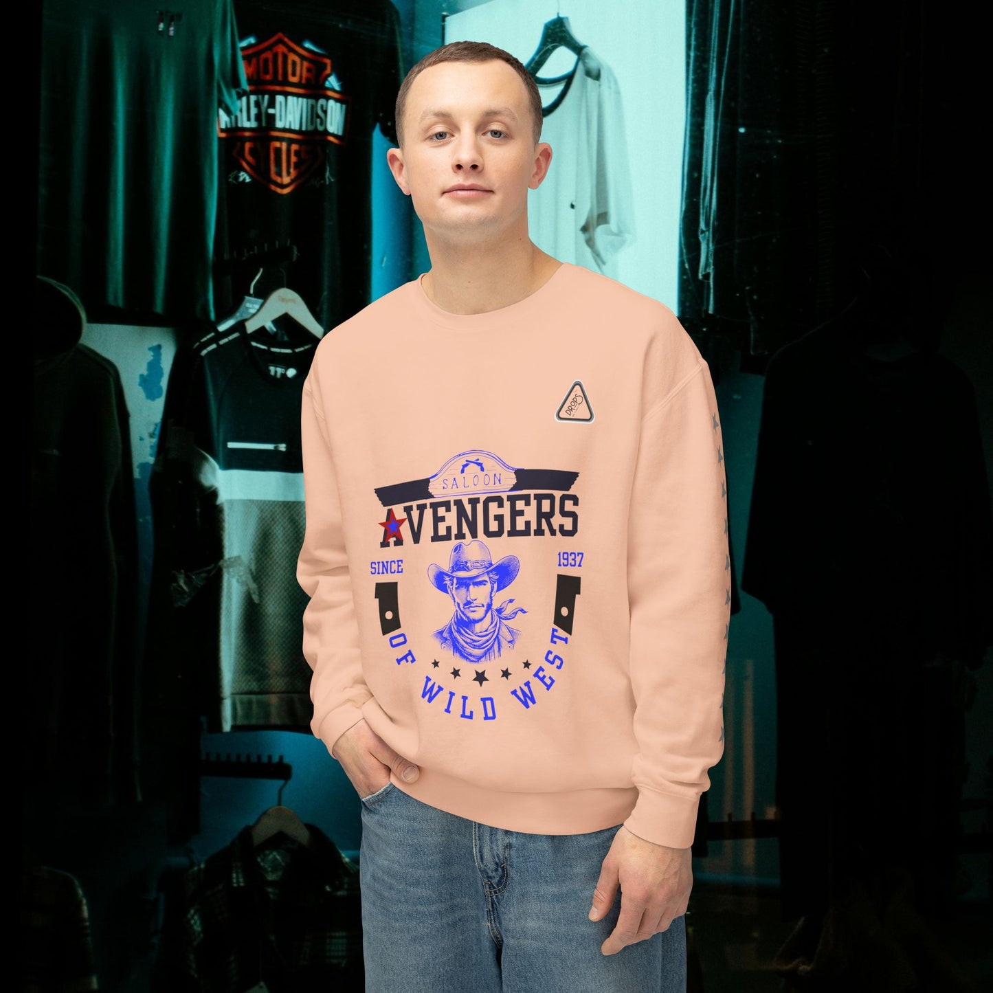 Unisex Lightweight Sweatshirt_ N7* Series USLWSS PT2WW002_ Limited Edition by WesternWaves:
