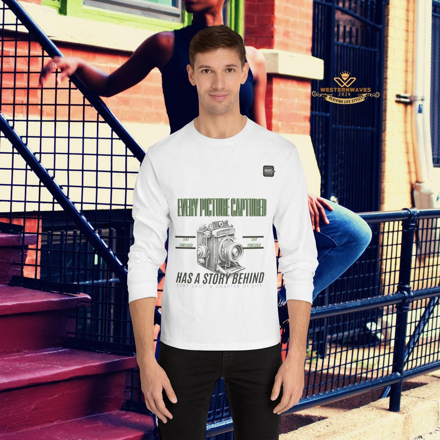 Unisex Classic Long Sleeve T-Shirt_ N2 Series CLSTS PT2WW002_ Limited Edition 100% US Cotton product by WesternWaves: