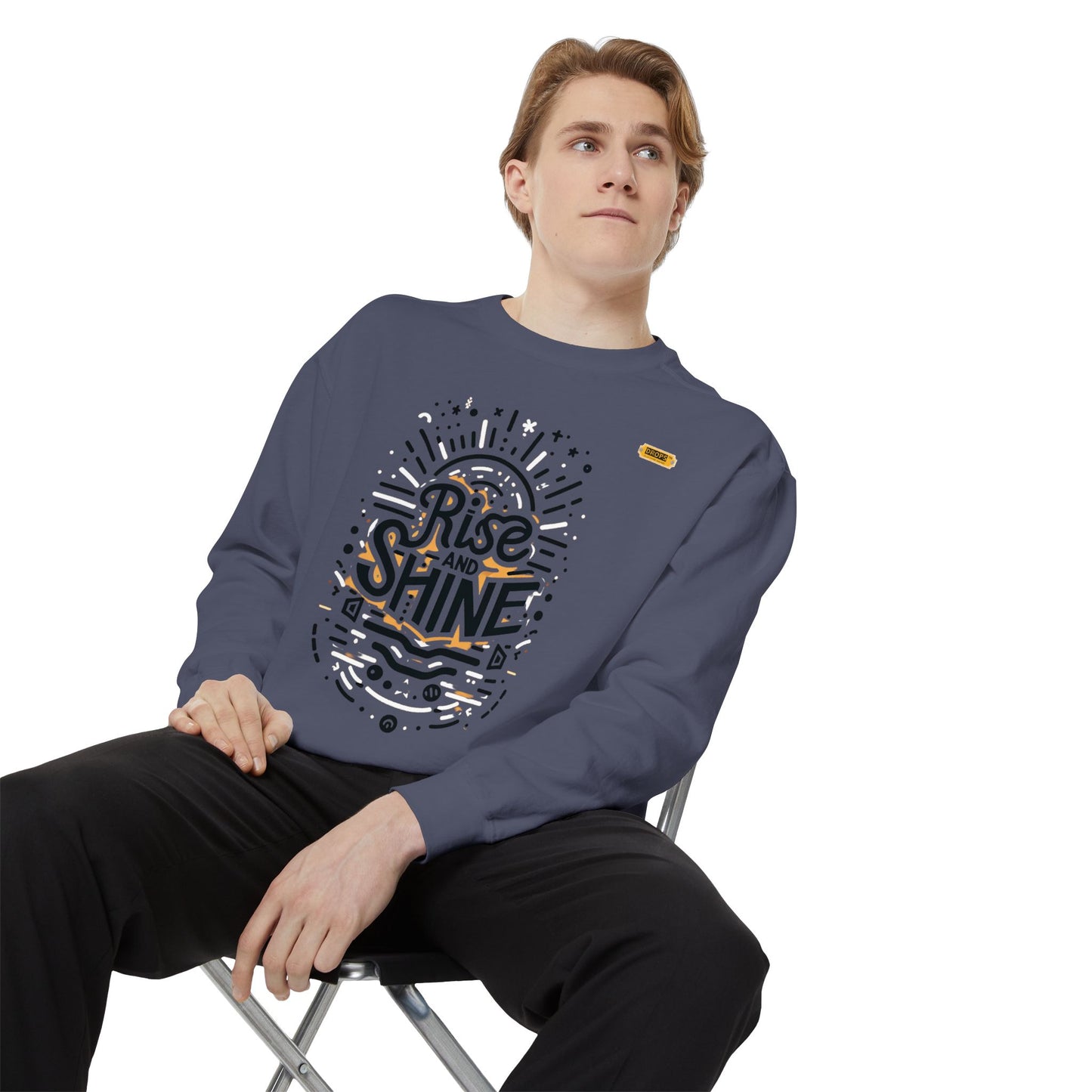 Motivational Unisex Garment-Dyed Sweatshirt, Cozy Pullover, Rise and Shine Apparel, Gift for Her, Inspirational Clothing