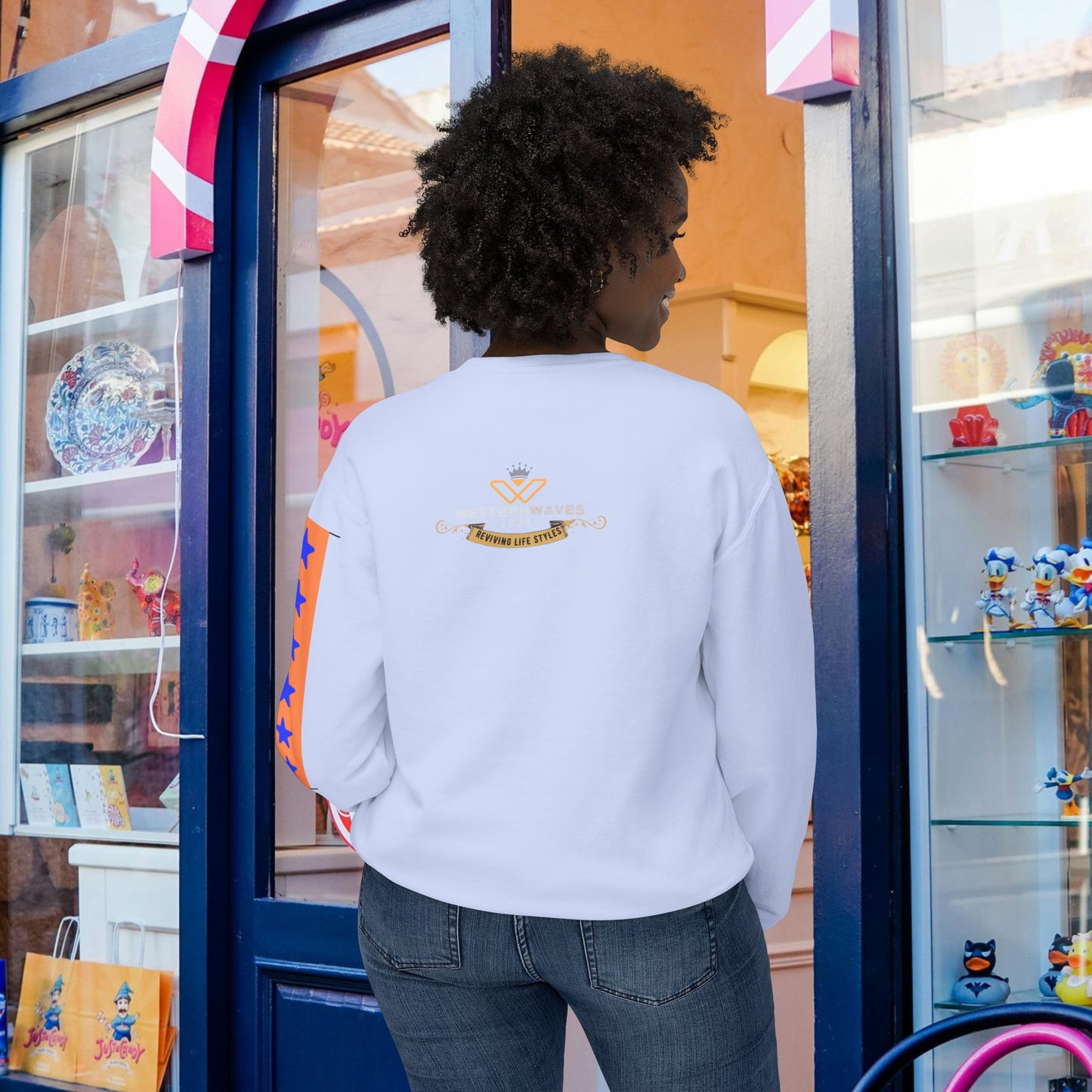 Unisex Lightweight Crewneck Sweatshirt_ N2+ Series ULWCSS PT2WW007_Limited Edition Unparalleled Quality by WesternWaves: