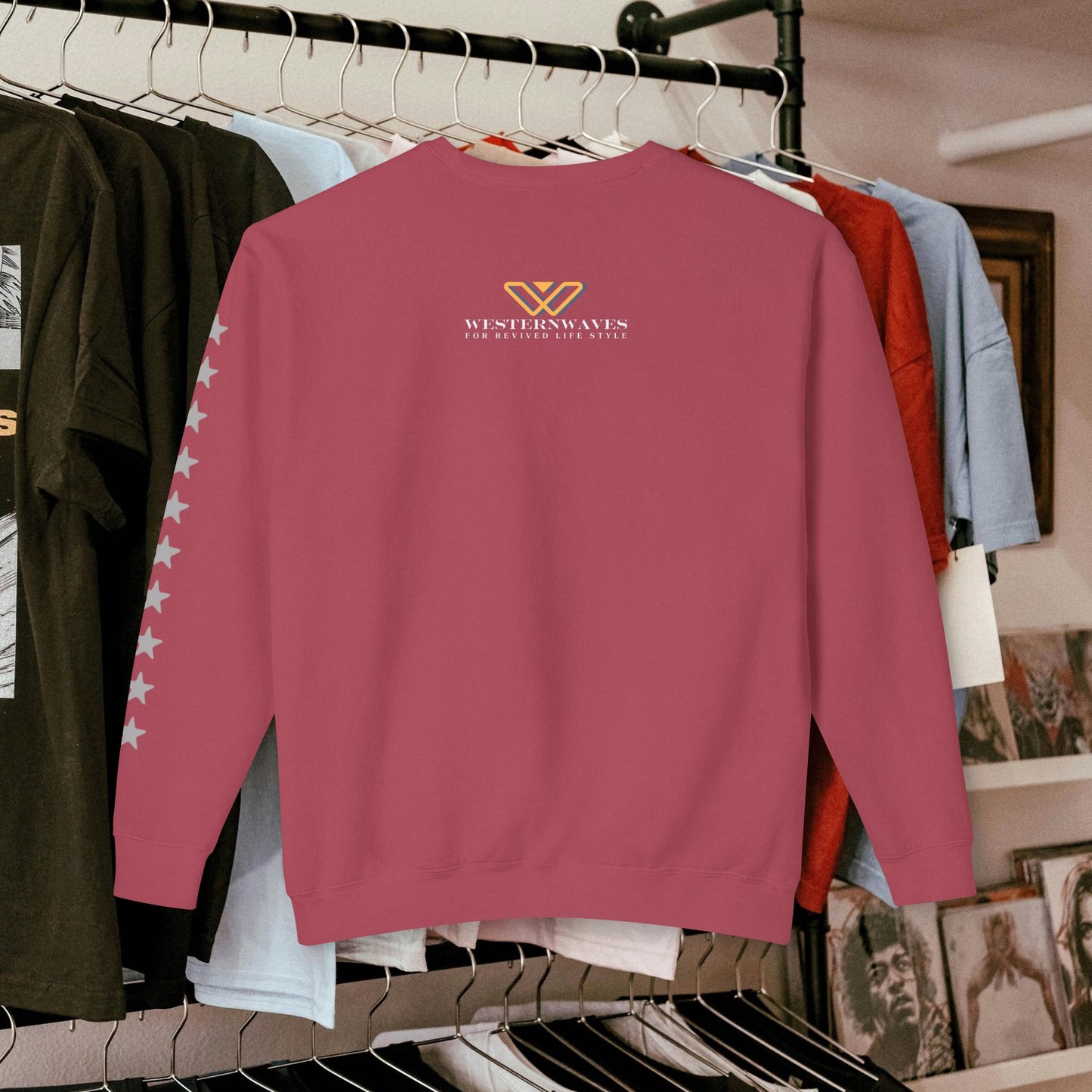 Unisex Lightweight Crewneck Sweatshirt_ N2 Series ULWCSS PT2WW006_ Limited Edition Unparalleled Quality by WesternWaves: