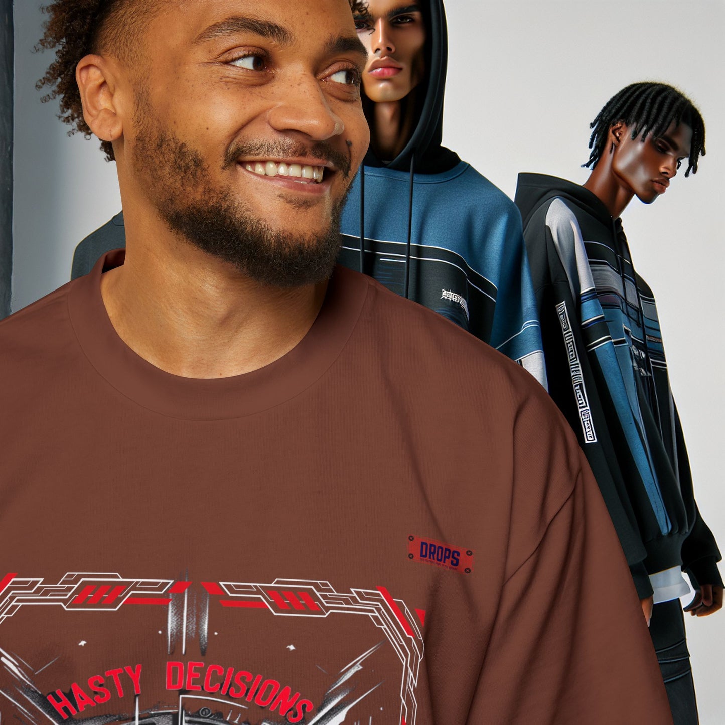 Men's Oversized Graphic Tee_ Series N8+ MENSOSGTEE PT2WW001_ Series SHD 008_ Limited Edition Unique Casual Wear by WesternWaves: