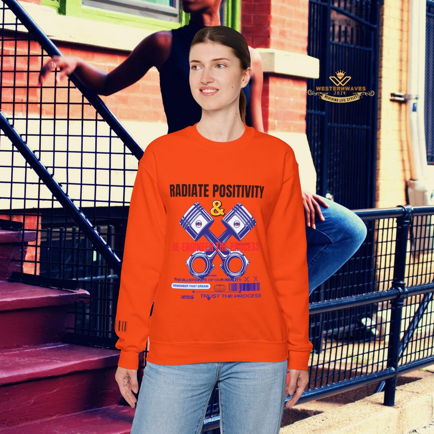 Unisex Heavy Blend™ Crewneck Sweatshirt_ N2+ Series UHBCSS PT2WW003_ Limited Edition Pure Luxury by WesternWaves: