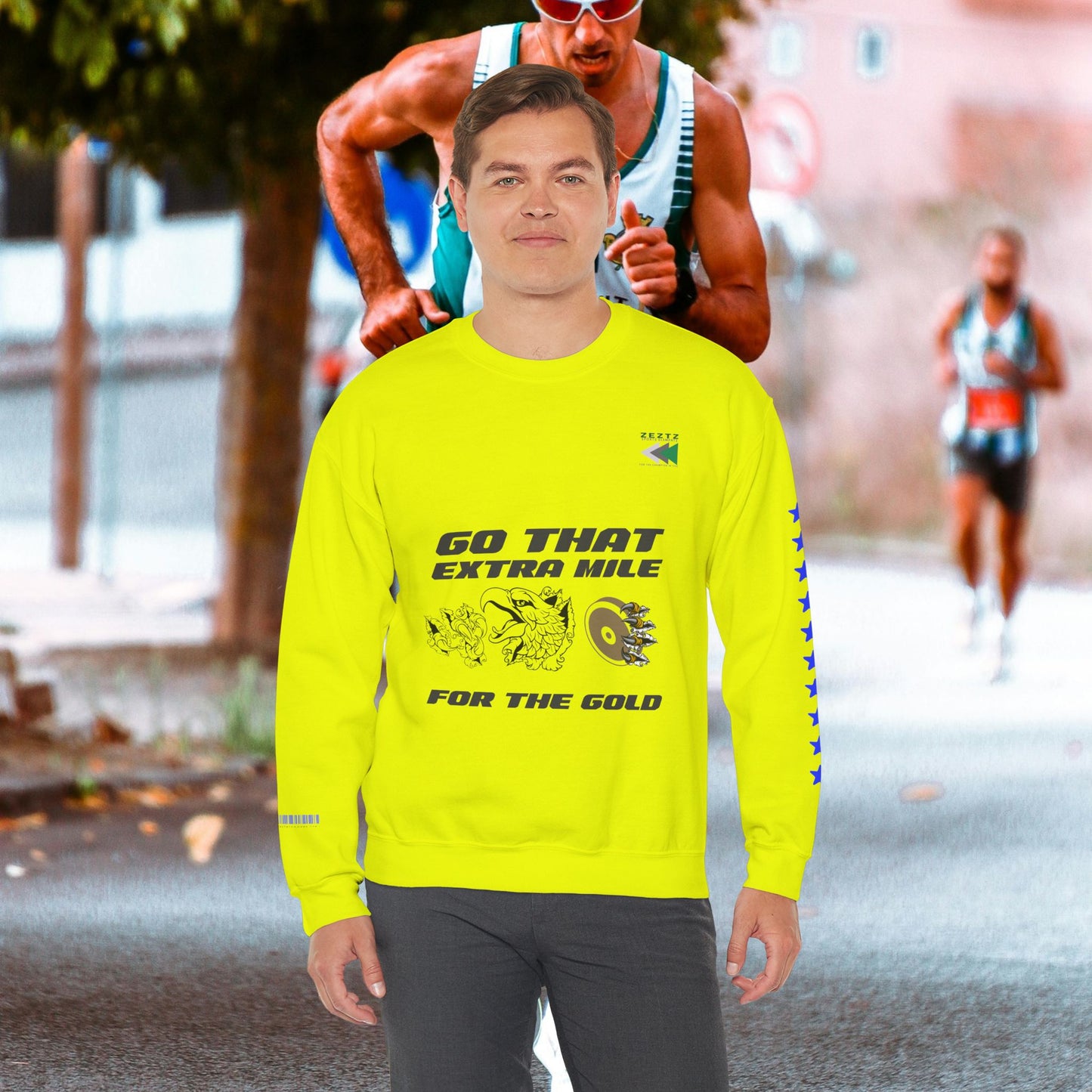 Unisex Heavy Blend™ Crewneck Sweatshirt_ N2 Sports Series UHBCSS PT2WW005_ Limited Edition ‘Zeztz’ Brand Sports Elements by WesternWaves: