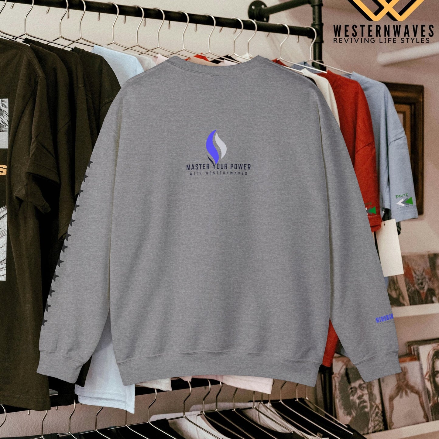 Unisex Heavy Blend™ Crewneck Sweatshirt_ N3+ Series UHBCSS PT2WV010_ Limited Edition Timeless Style by WesternWaves: