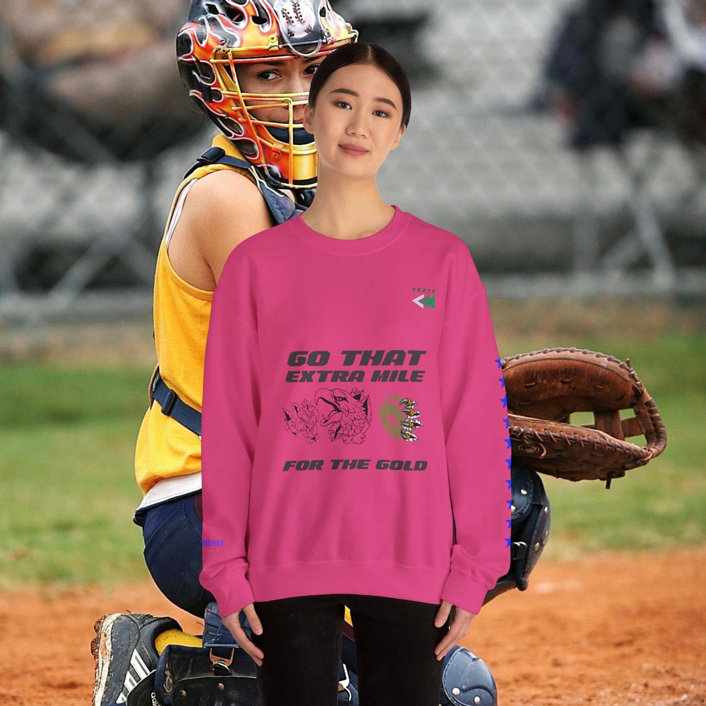 Unisex Heavy Blend™ Crewneck Sweatshirt_ N2 Sports Series UHBCSS PT2WW005_ Limited Edition ‘Zeztz’ Brand Sports Elements by WesternWaves: