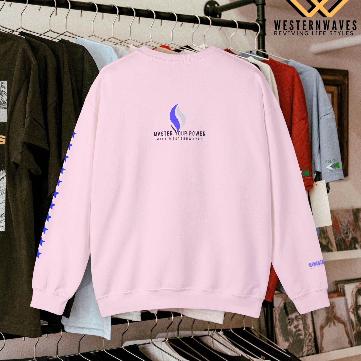 Unisex Heavy Blend™ Crewneck Sweatshirt_ N3+ Series UHBCSS PT2WW030_ Limited Edition Pure Luxury By WesternWaves: