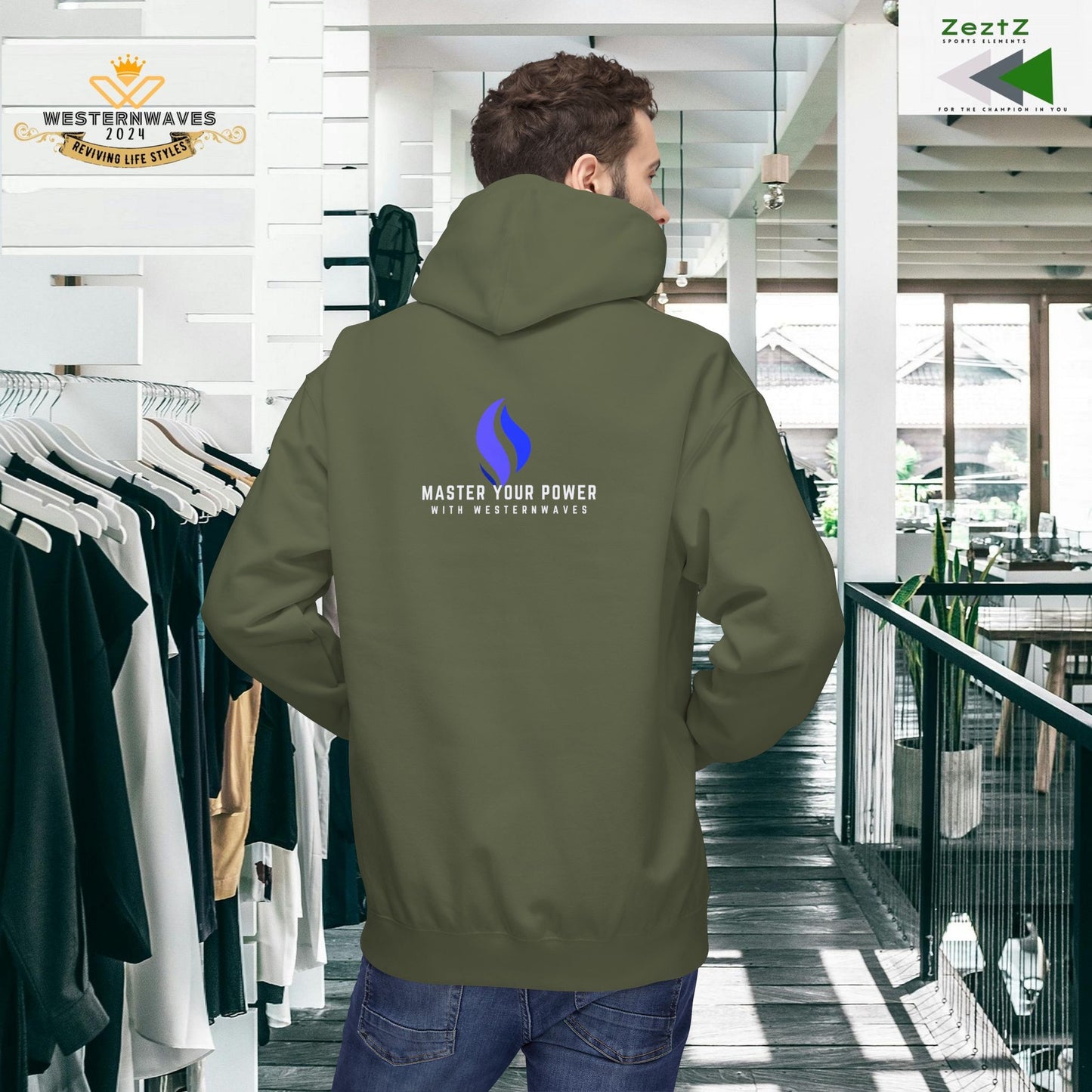 Unisex Midweight Softstyle Fleece Hoodie_ N3+ Series USMWSSFH PT2WW004_ Limited Edition Luxuriously Soft 100% Cotton Face by WesternWaves: