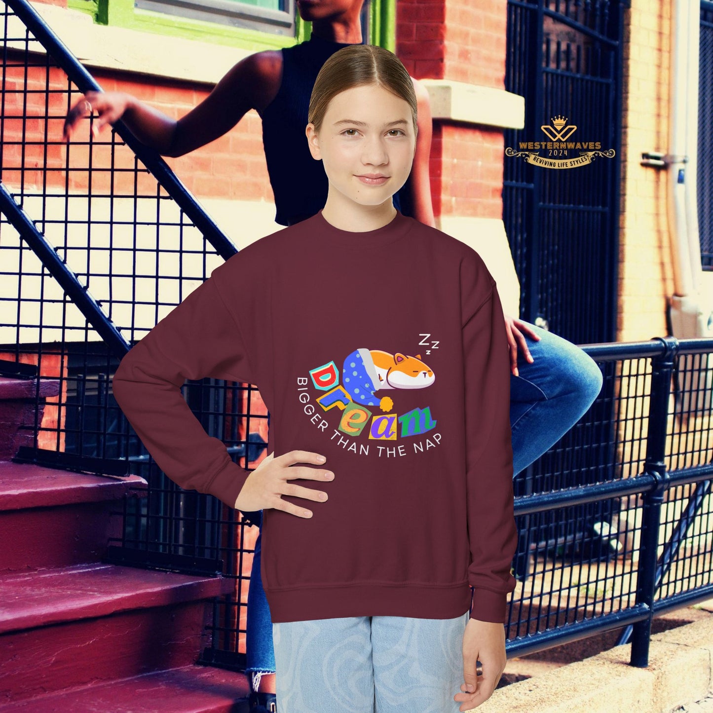 Youth Crewneck Sweatshirt_ N3+ Series YCNSS PT2WW001_ Limited Edition Perfect Companion for the School, Sports & Casual hangouts by WesternWaves: