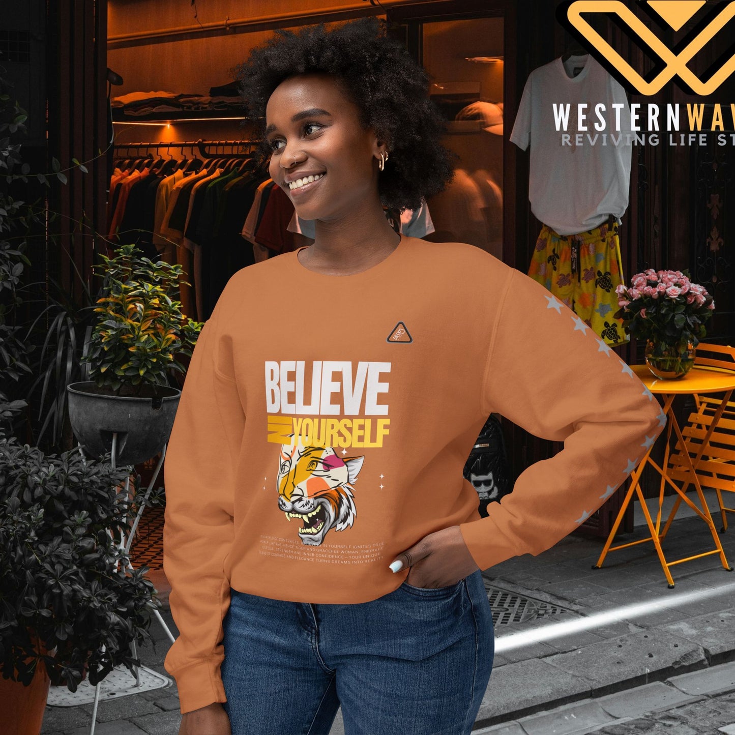 Unisex Lightweight Crewneck Sweatshirt_ N2 Series ULWCSS PT2WW006_ Limited Edition Unparalleled Quality by WesternWaves: