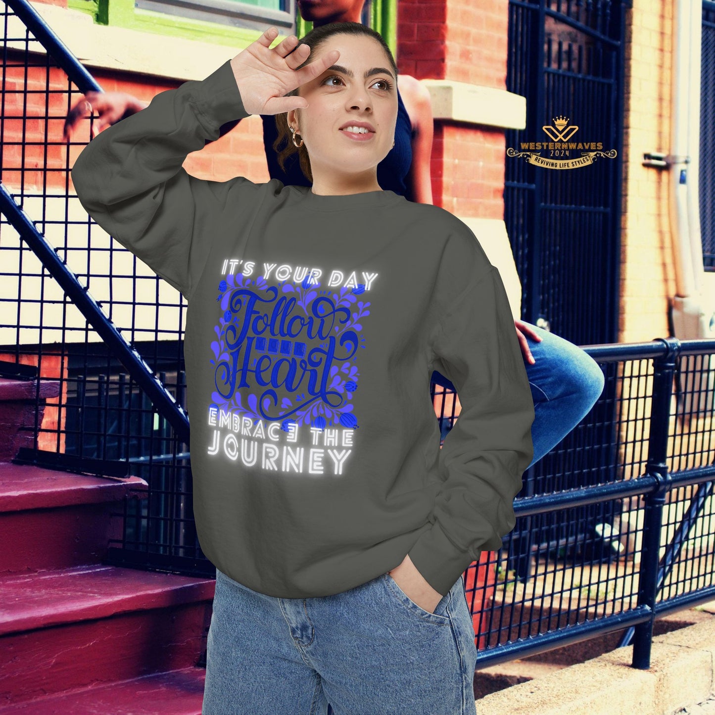 Unisex Garment-Dyed Sweatshirt_ N3+ Series UGDSS PT2WW002_ Limited Edition by WesternWaves_