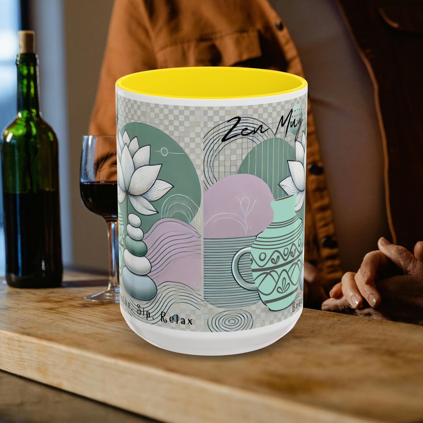 Accent Coffee Mug (11, 15oz) _ N3+ Series ACMUG PT2WW006_ Limited Edition Blend Style & Functionality by WesternWaves: