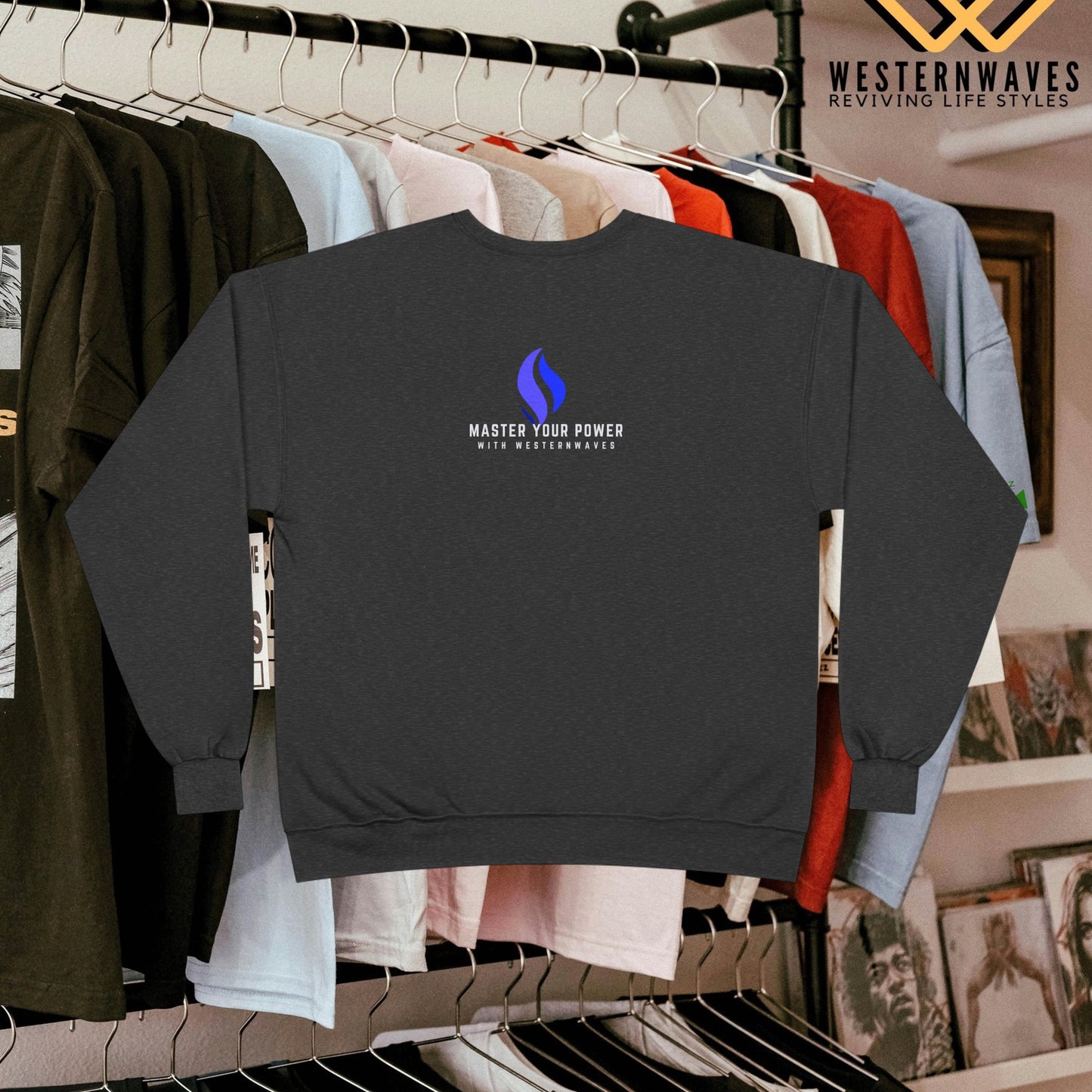 Unisex EcoSmart® Crewneck Sweatshirt_ N3+ Series USESCNSS PT2WW002_ Limited Edition Perfect Blend of Comfort, Style, & Sustainability by WesternWaves: