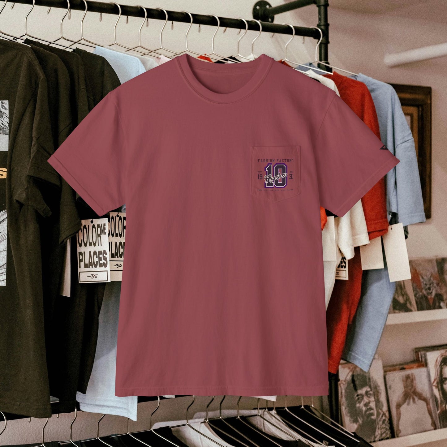 Unisex Garment-Dyed Pocket T-Shirt_ N3+ Series USGDPTS PT2WW001_ Limited Edition Raw Classic by WesternWaves: