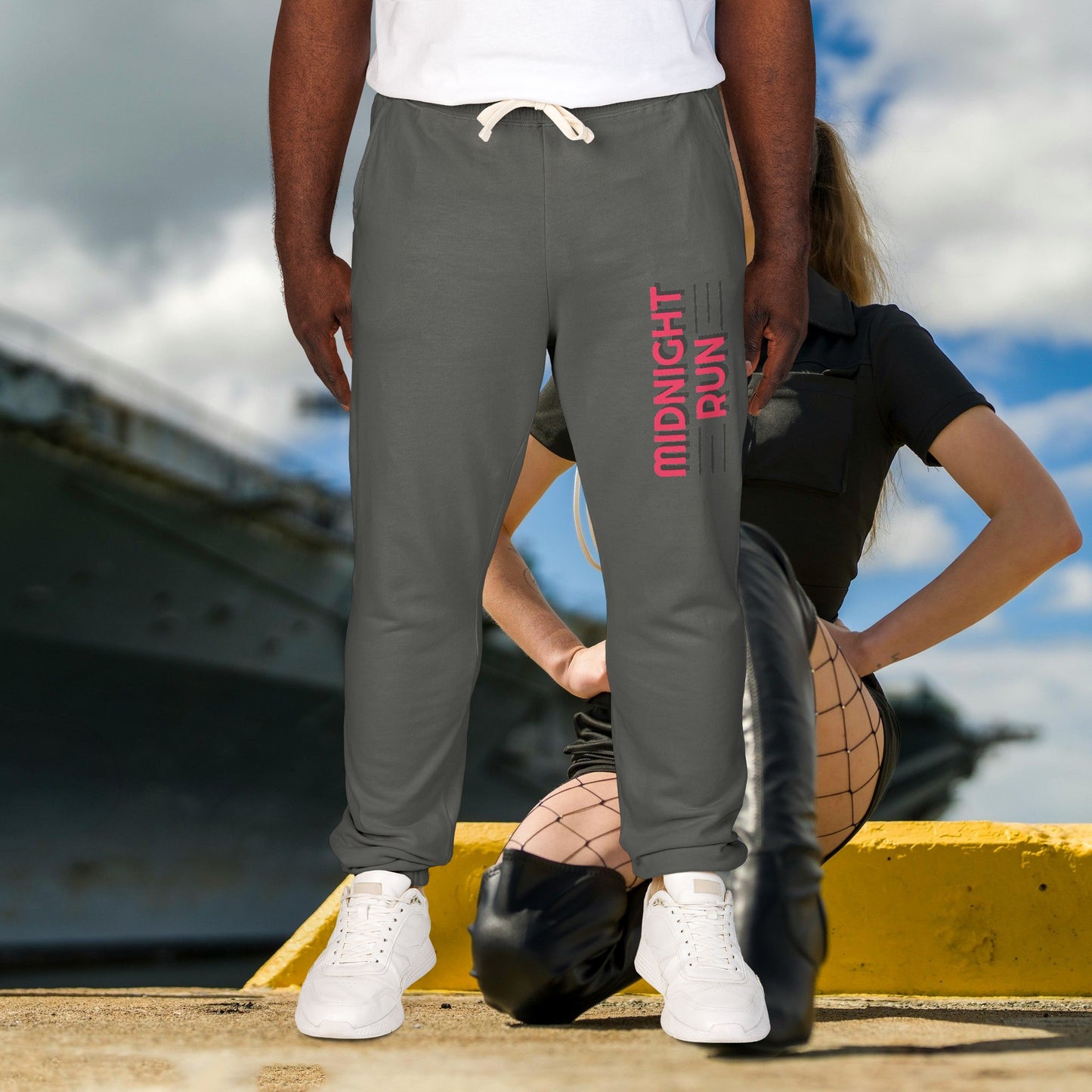 Unisex Fleece Sweatpants with Playful Design_ Series UWD 080_ Limited Edition Cozy Lounge Pants by WesternWaves: