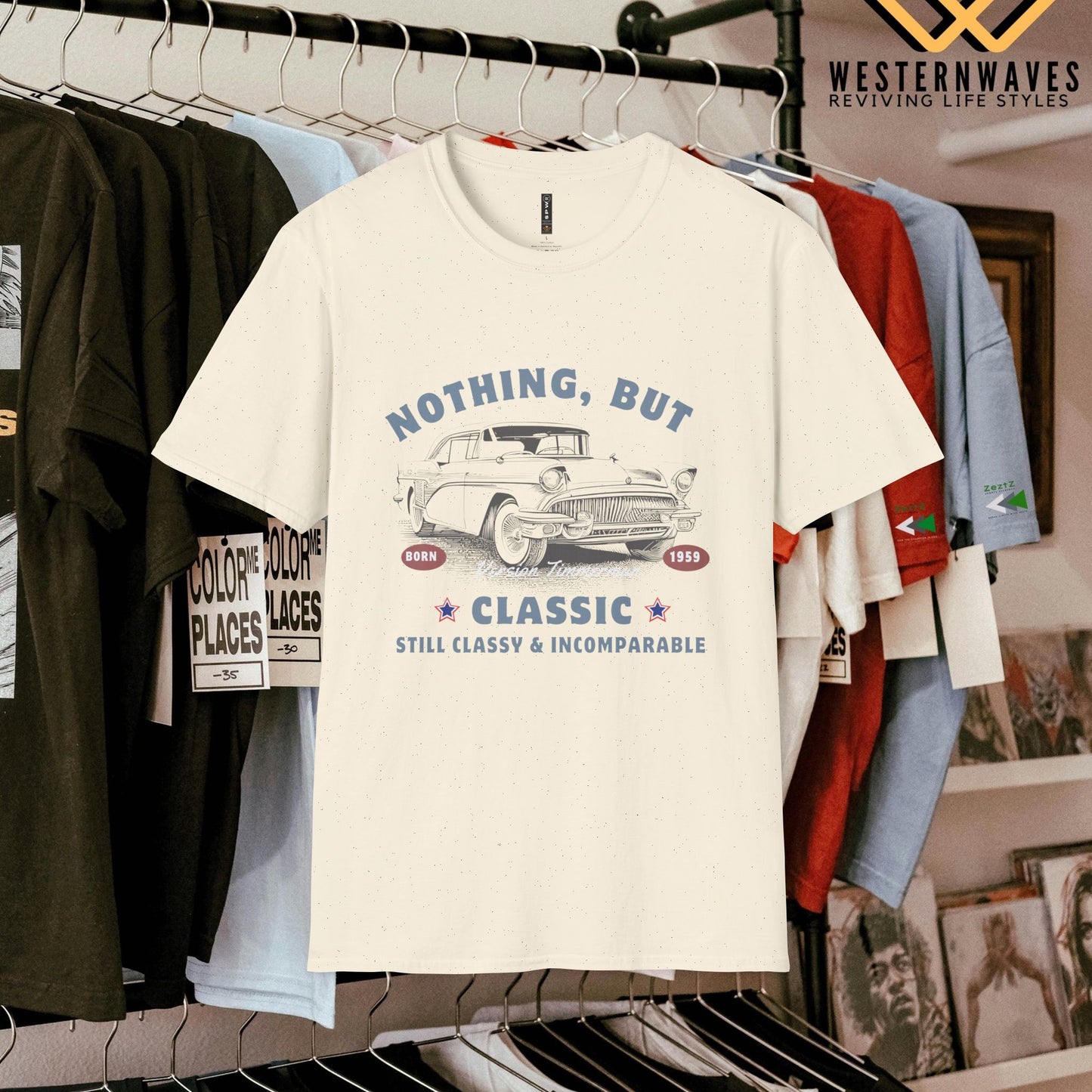 Unisex Softstyle T-Shirt_ N3+ USSTS FT2WW005_ Redefine Relaxation Limited Edition by WesternWaves: