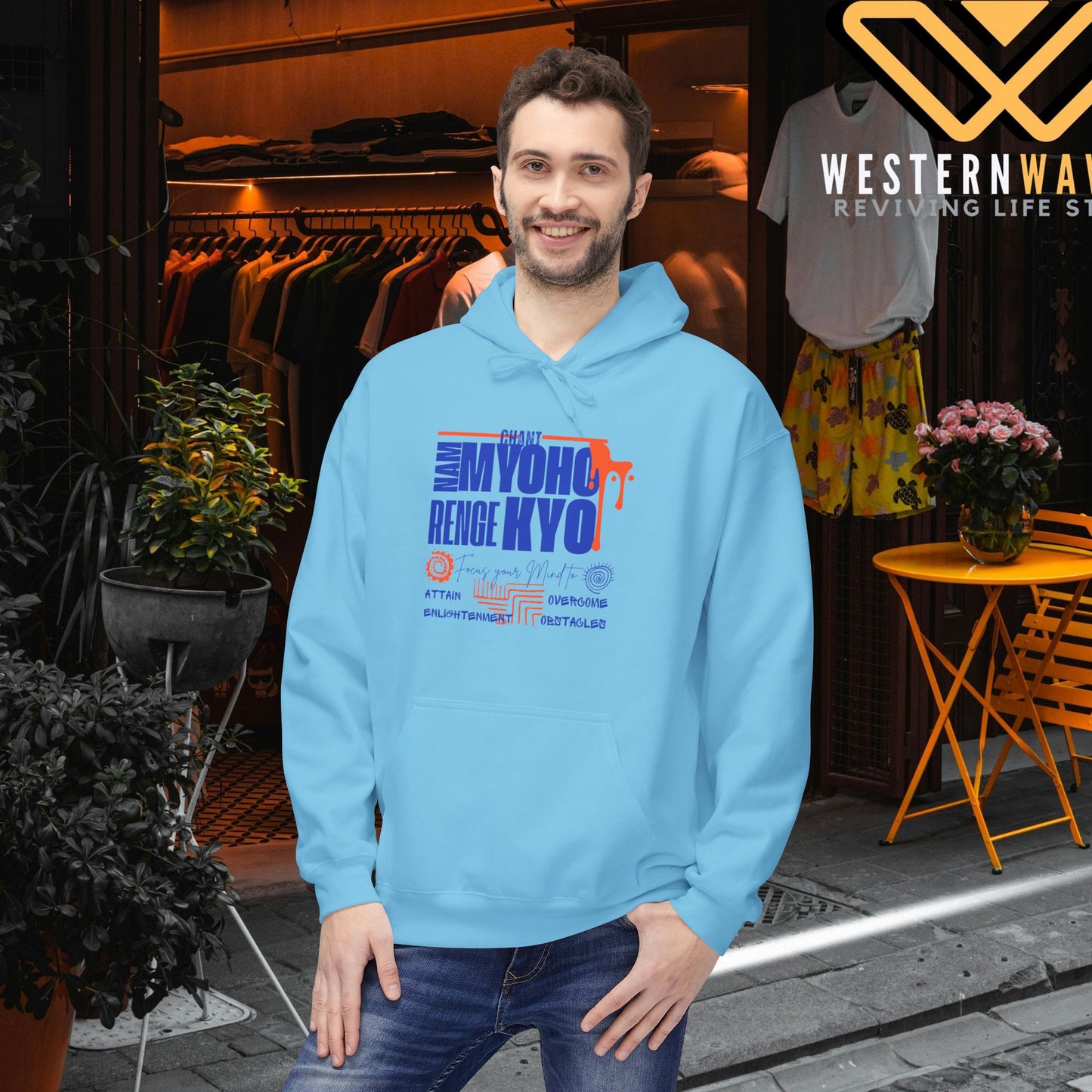 Unisex Midweight Softstyle Fleece Hoodie_ N3+ Series USMWSSFH PT2WW003_ Limited Edition Luxuriously Soft 100% Cotton Face by WesternWaves: