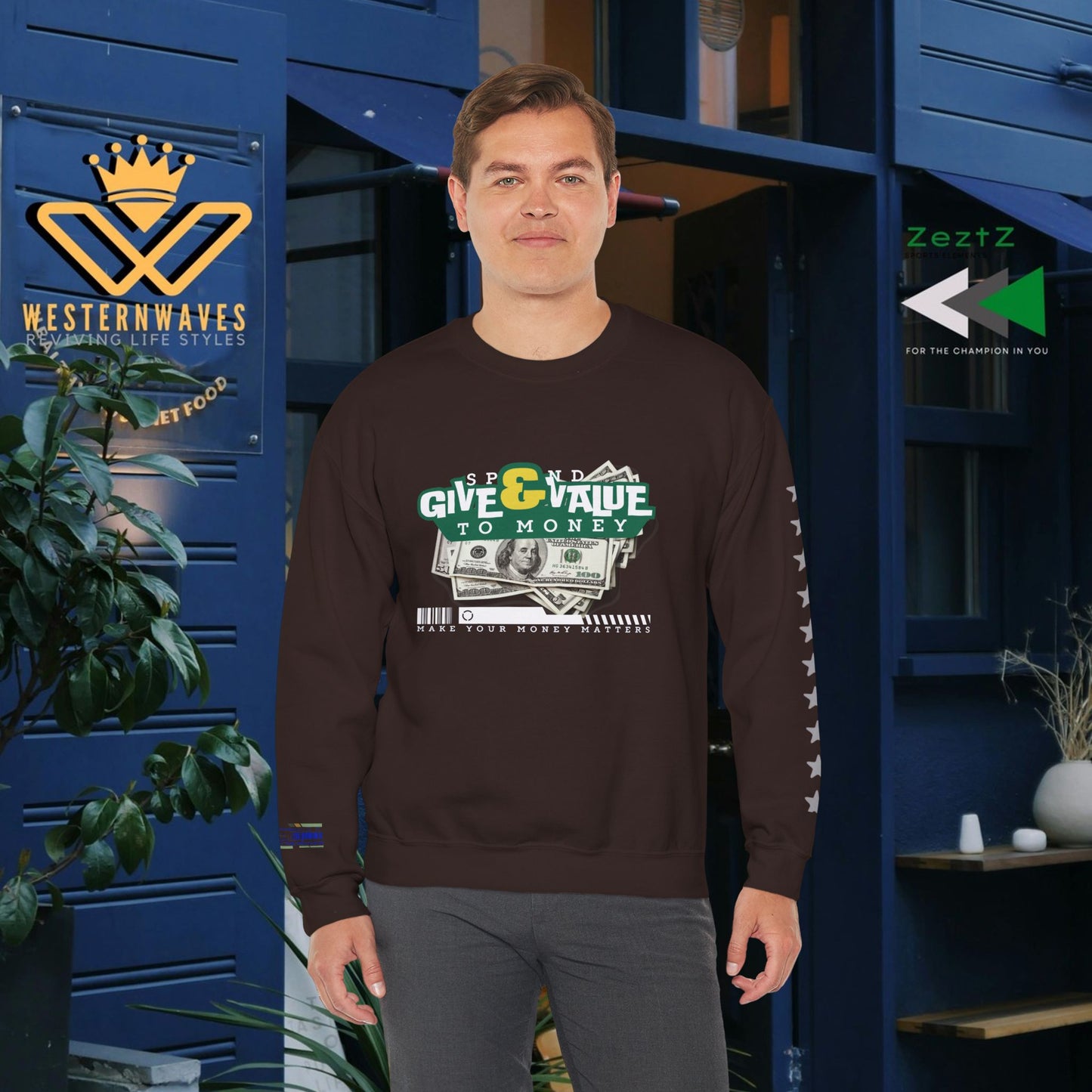 Unisex Heavy Blend™ Crewneck Sweatshirt_ N2+ Series UHBCSS PT2WW037_ Limited Edition Pure Luxury By WesternWaves: