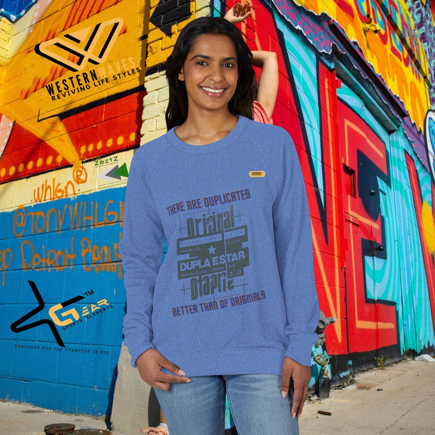 Unisex French Terry Raglan Crewneck Sweatshirt_ 25 June 2025_ Limited Edition Casual Streetwear by WesternWaves:
